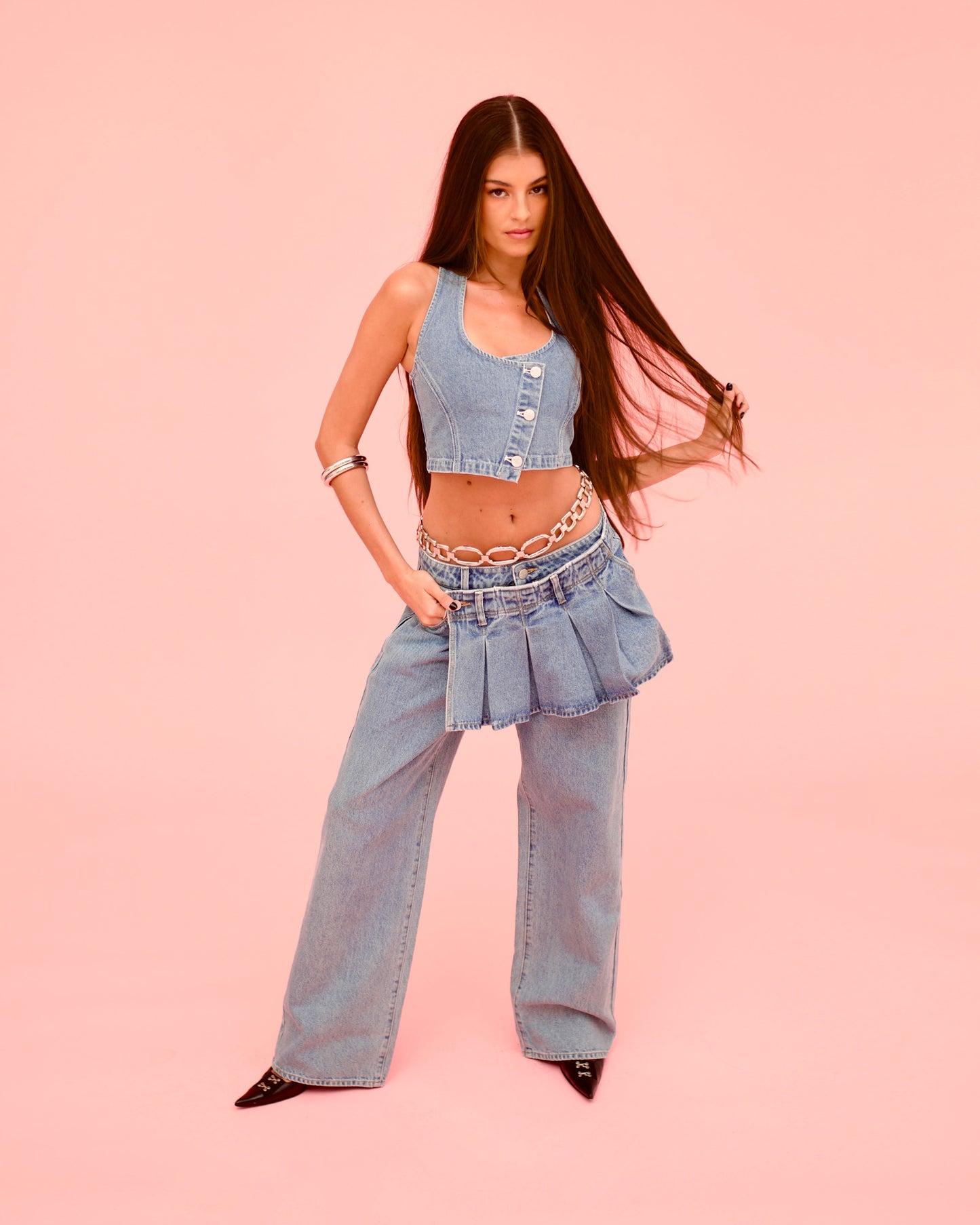 Suga Denim Crop Top Gigi