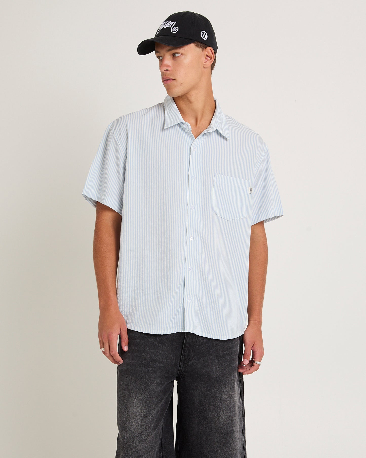 Seersucker Summer Short Sleeve Shirt