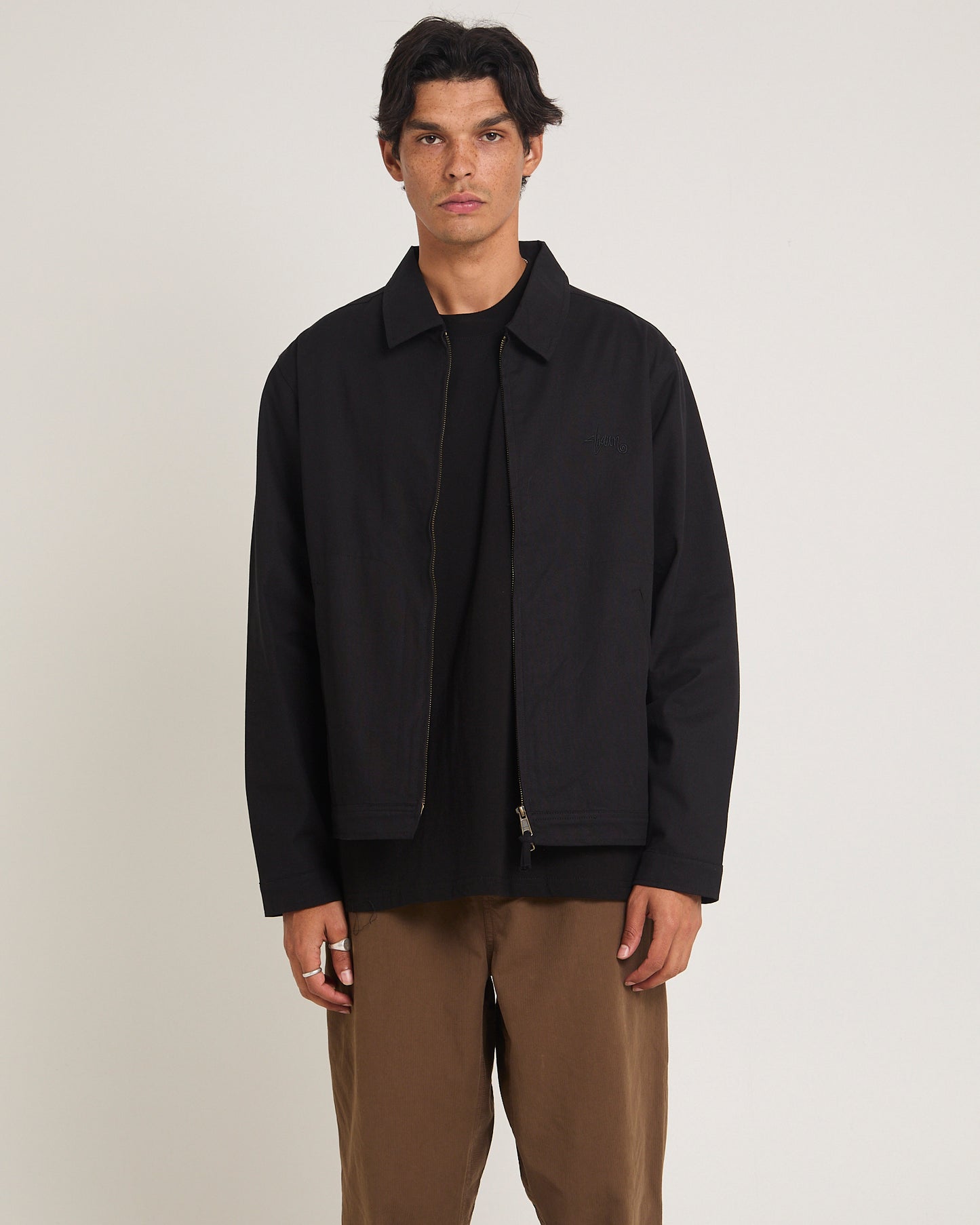 Unlined Canvas Zip Jacket