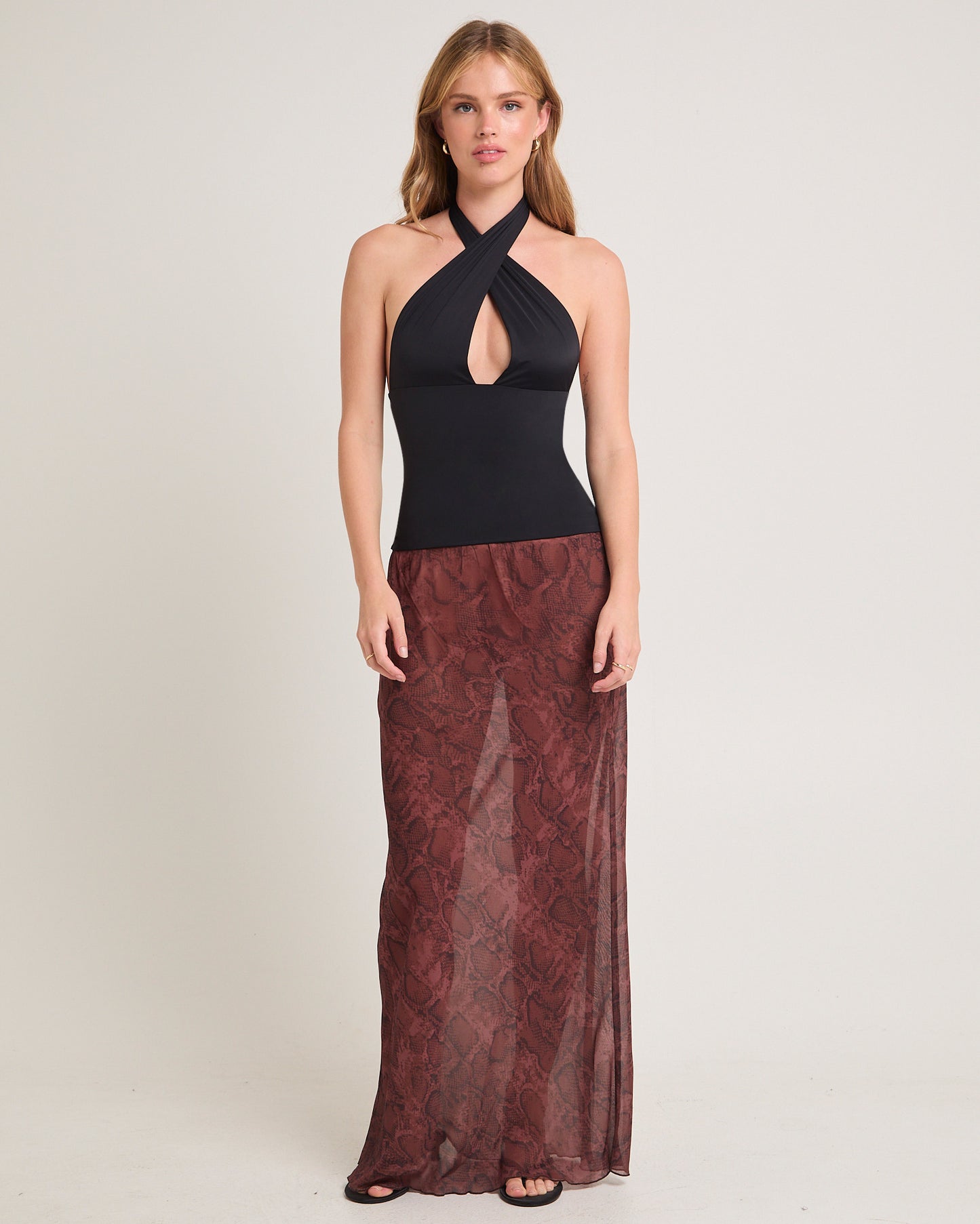 Umah Snake Sheer Maxi Skirt