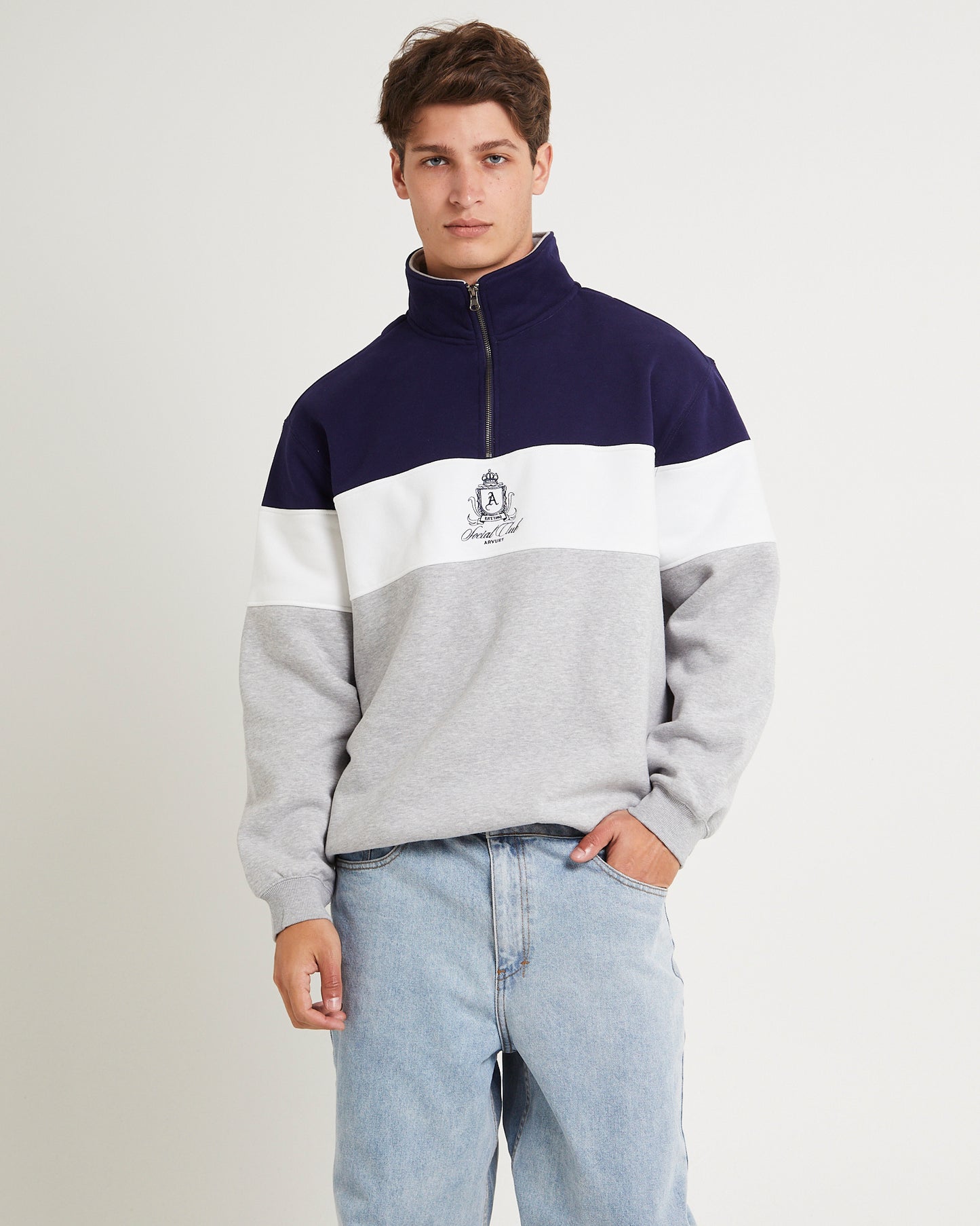 Crest Panel 1/4 Zip Jumper