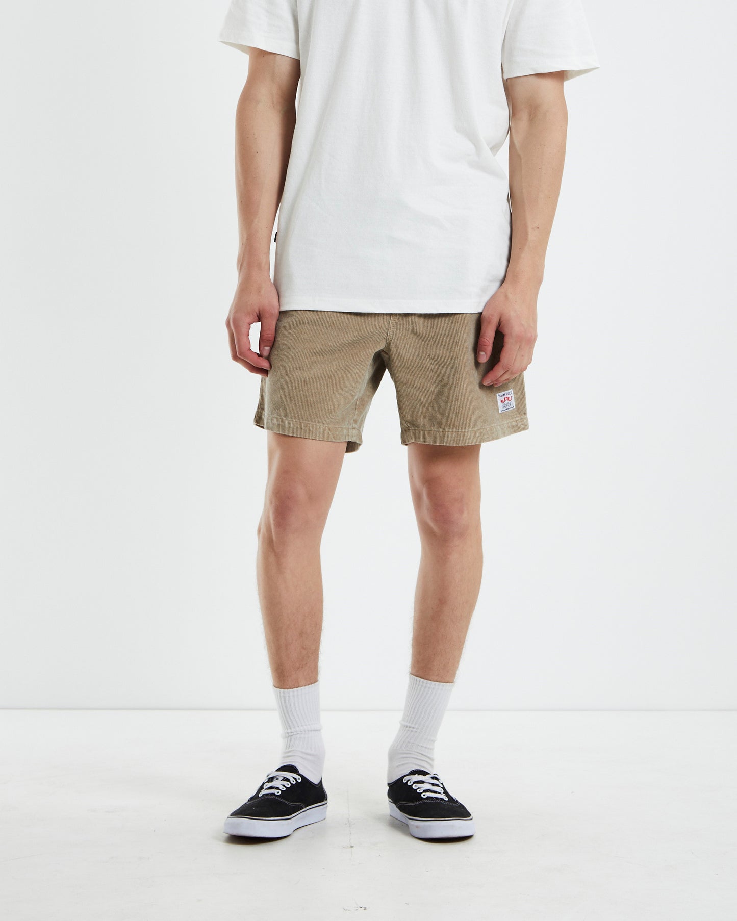 Cord Suspended Particle Shorts Tan