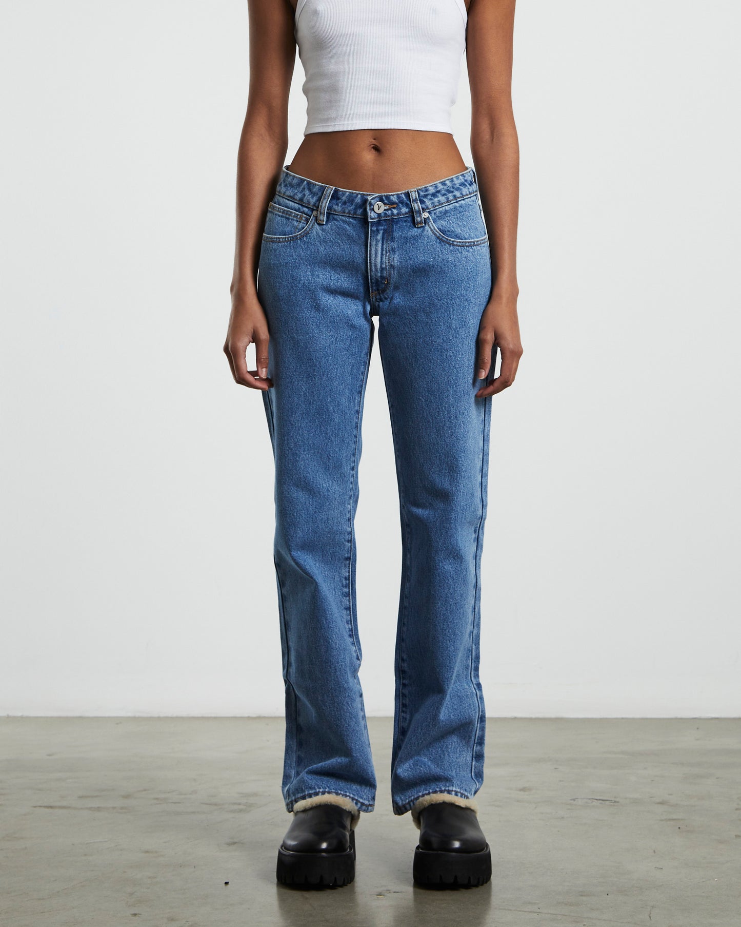 A 99 Low Rise Straight Denim Jeans