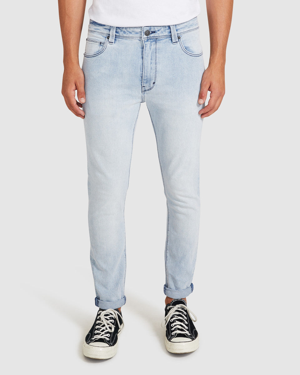 A Dropped Skinny Turn Up Denim Jeans Cruz Light