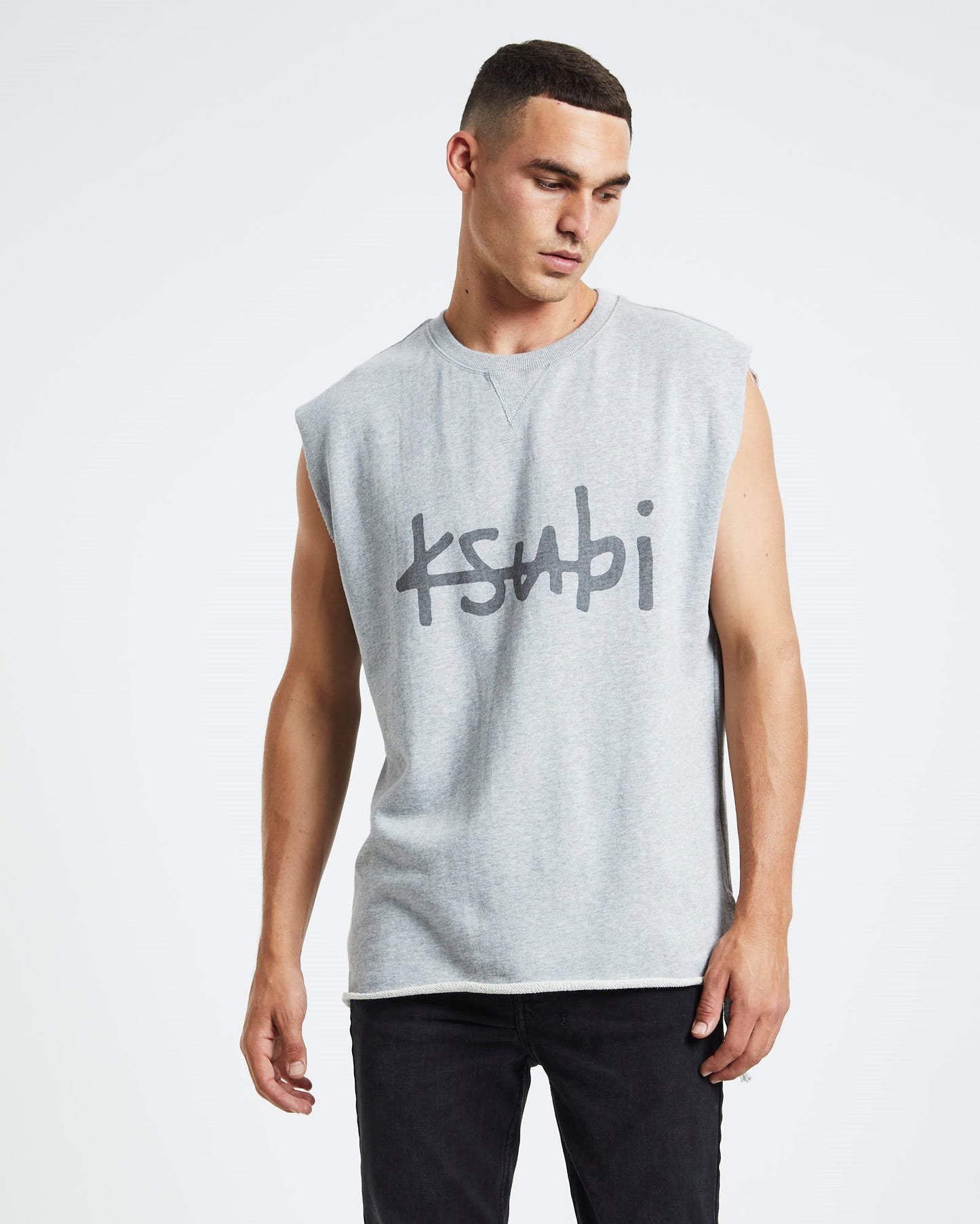 1999 Fleece Cut Off Vest Grey Marle