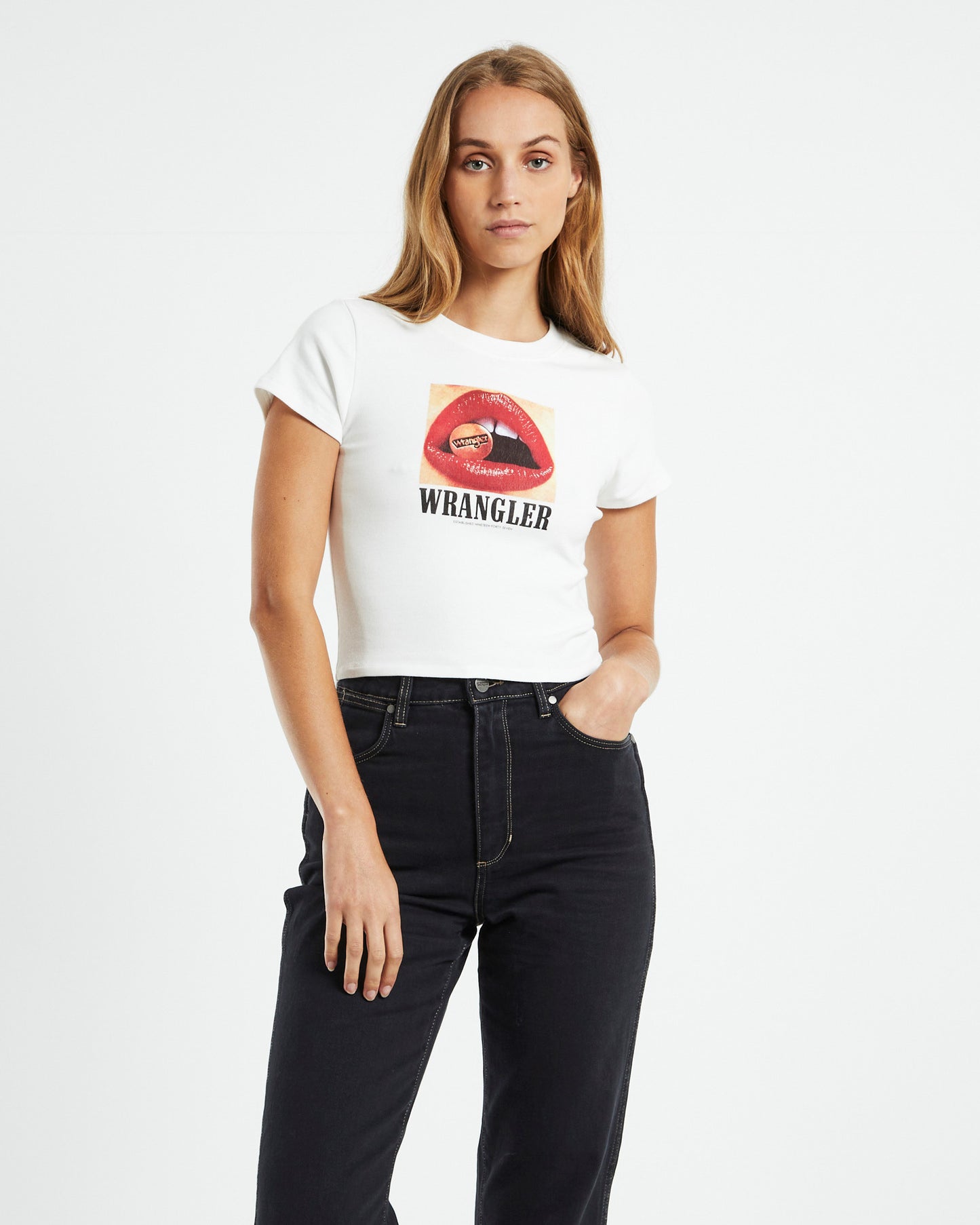 Baby Rib Lip Service Tee White
