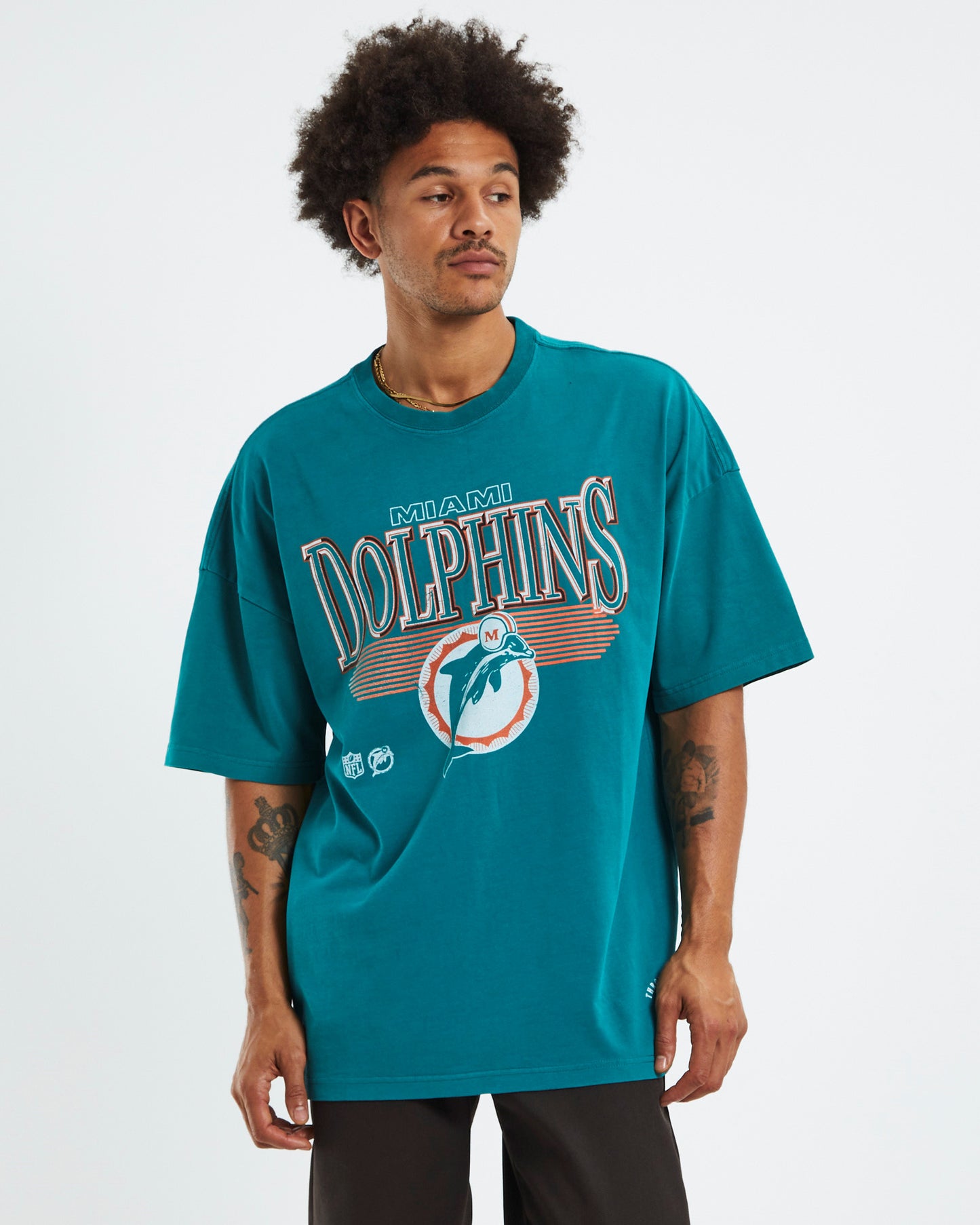 Underscore T-Shirt Dolphins Faded Teal