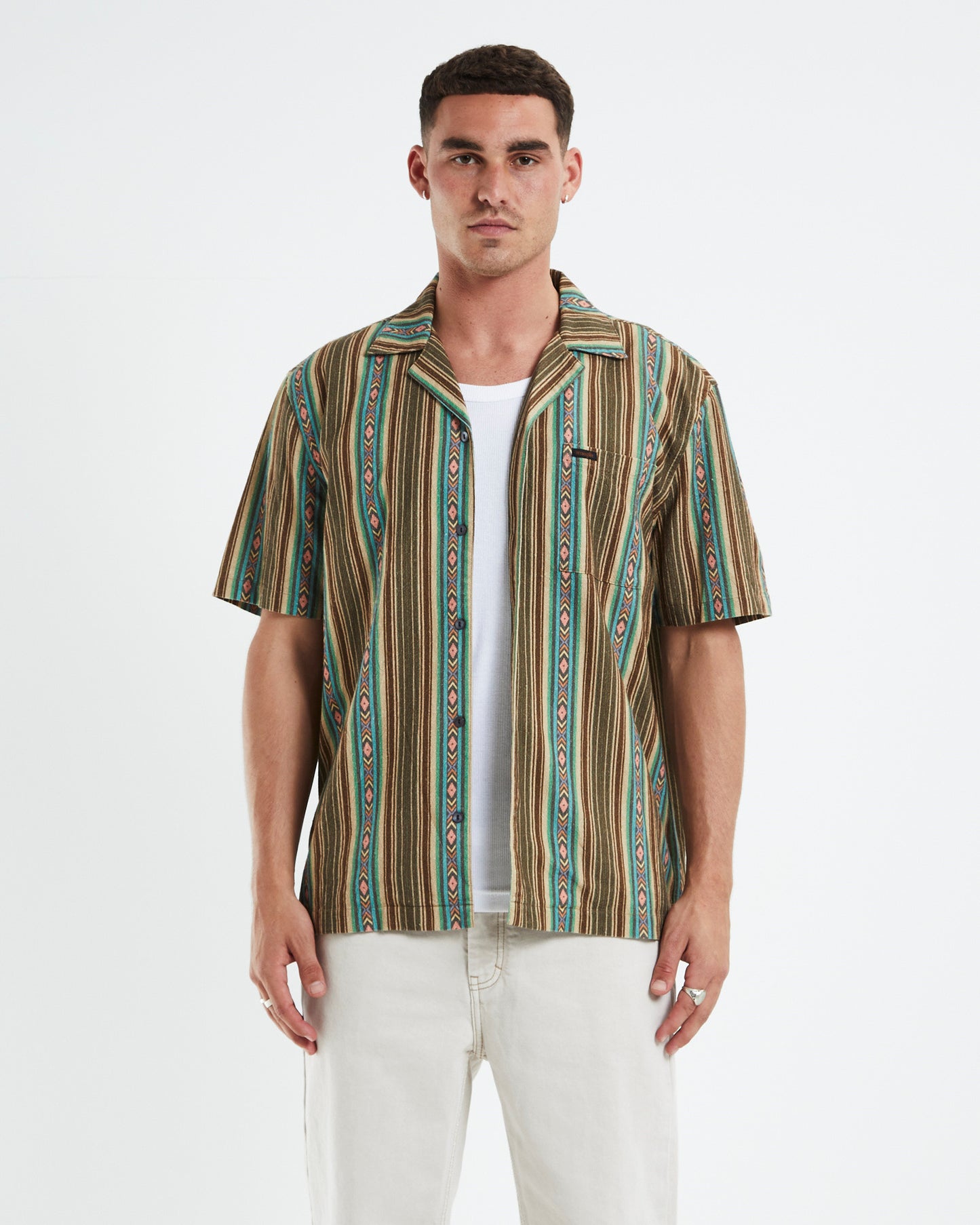 Resort Short Sleeve Shirt Tide Stripe Multi