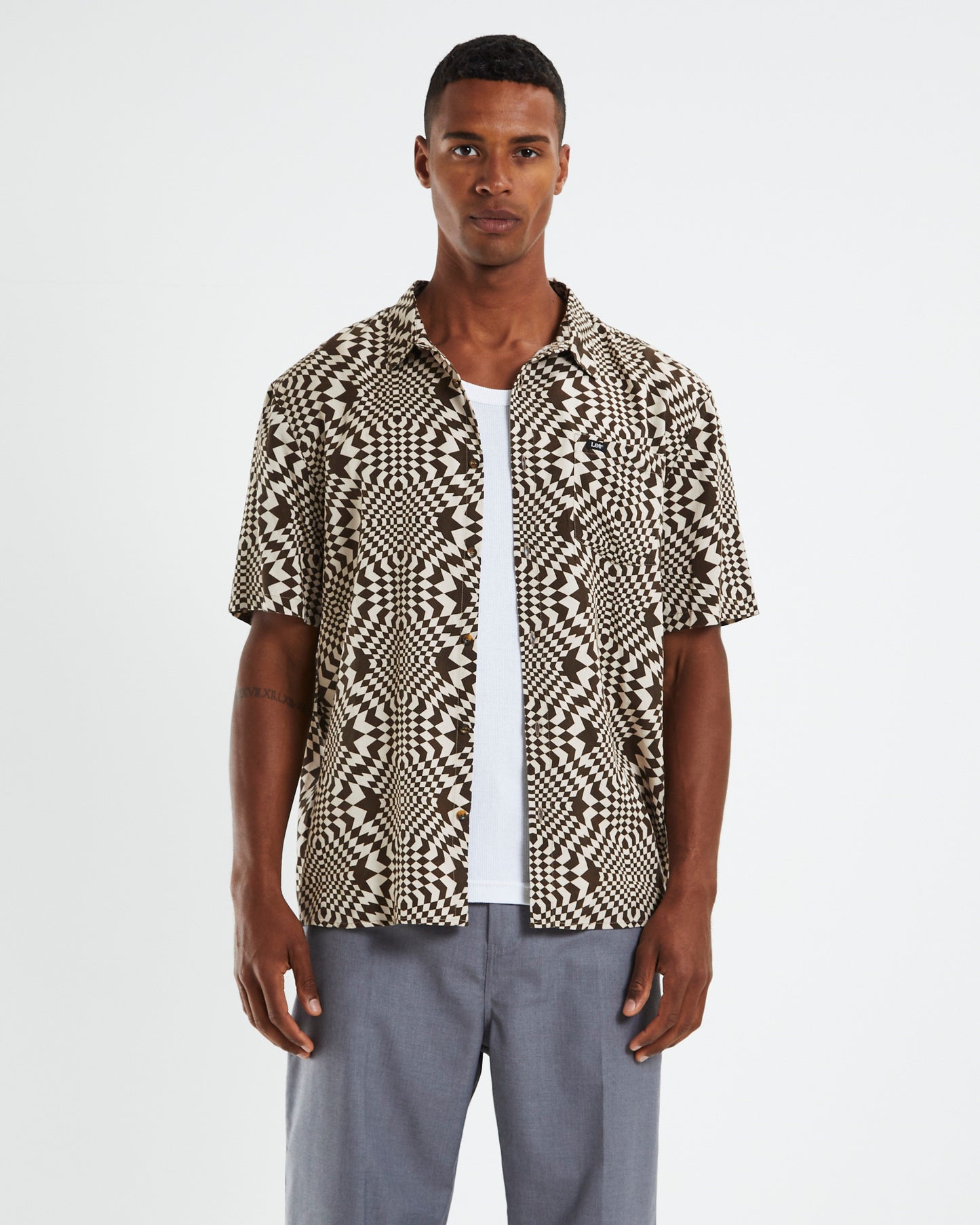 Time Warp Short Sleeve Shirt Dark Brown