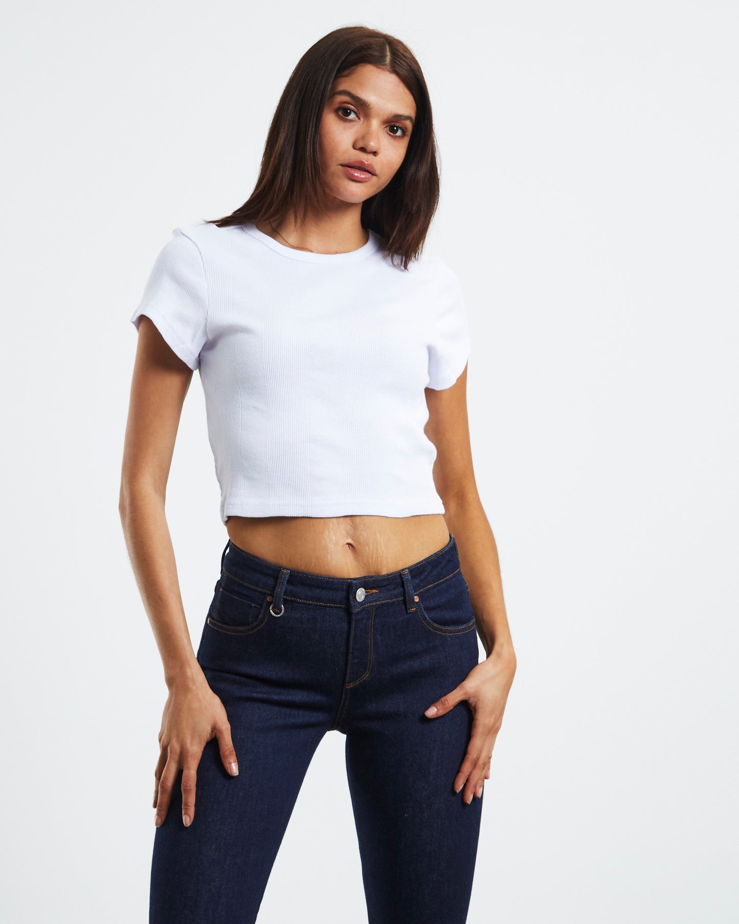 Frenchie Crop Tee White