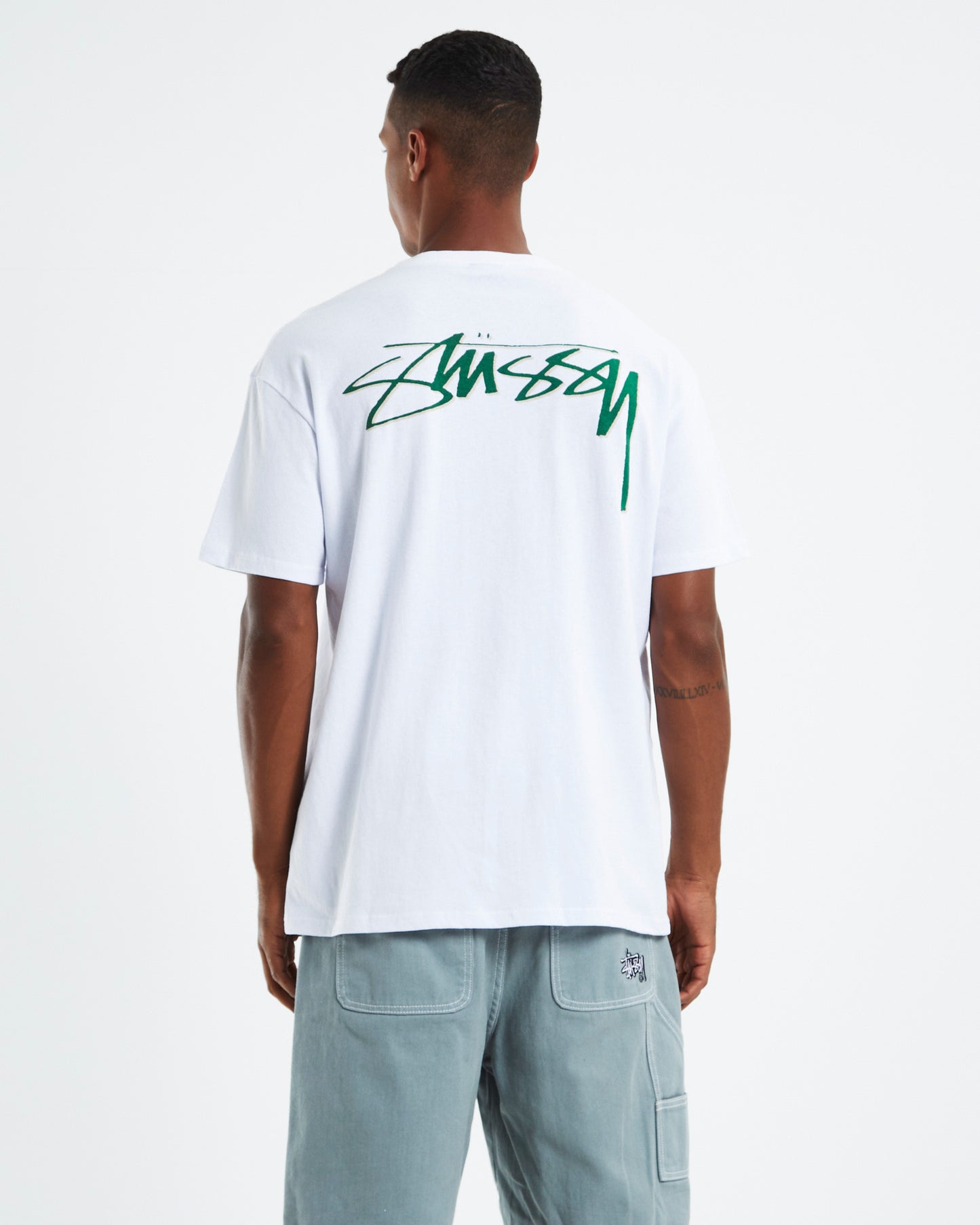 Shadow Script Short Sleeve T-Shirt White/Green