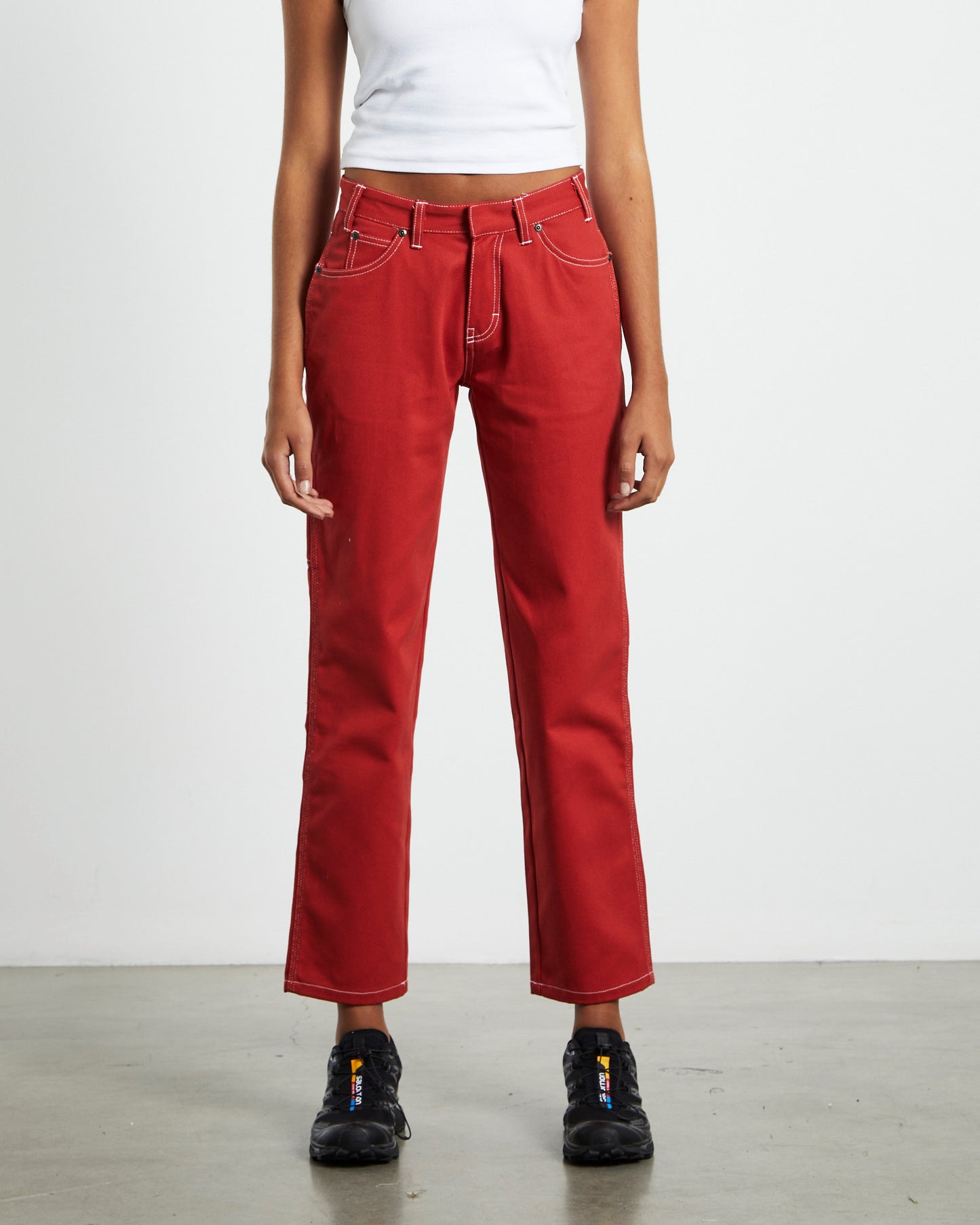 Low Rider Twill Carpenter Pants Cherry Red