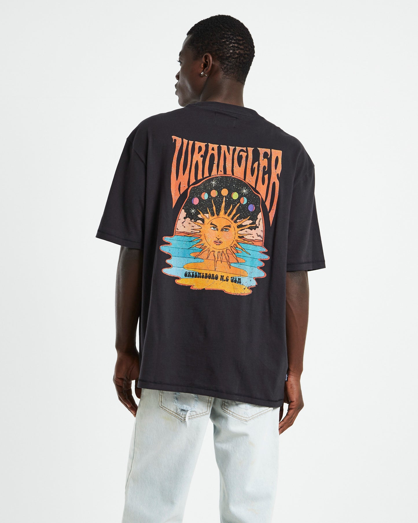 Melting Sun Baggy T-Shirt Worn Black