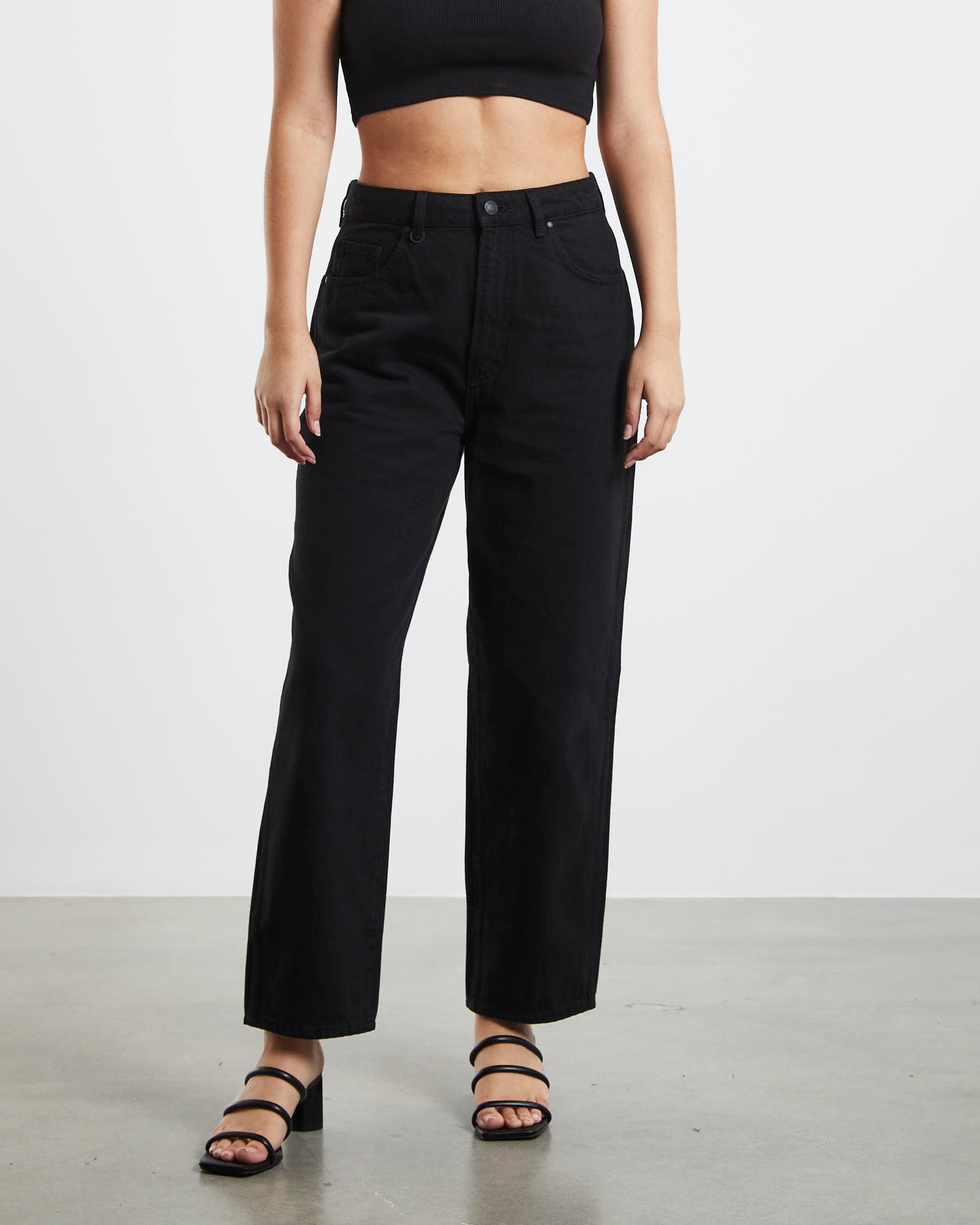Sade Baggy Crop Jeans Jet Black