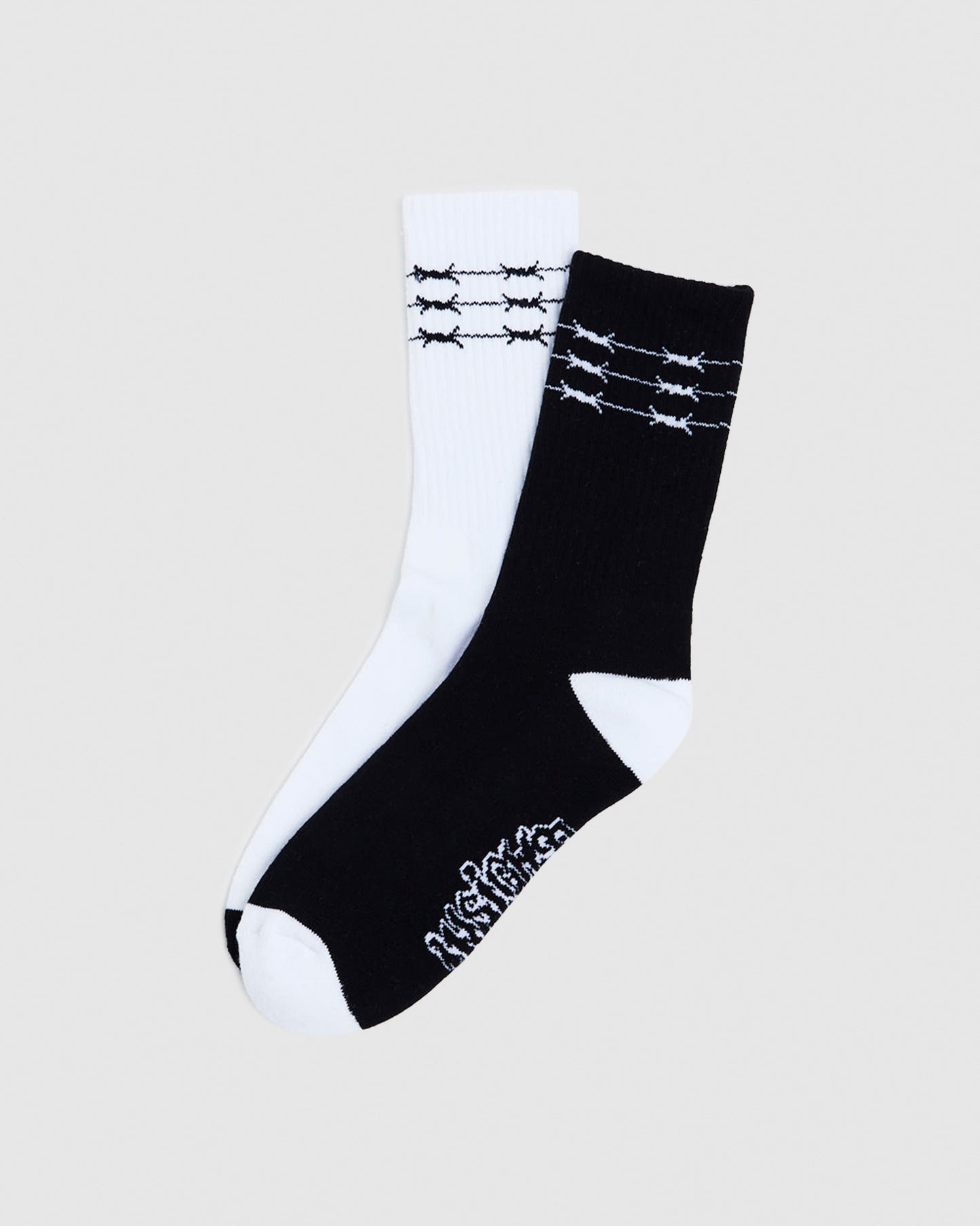 Caution Socks 2 Pack White/Black