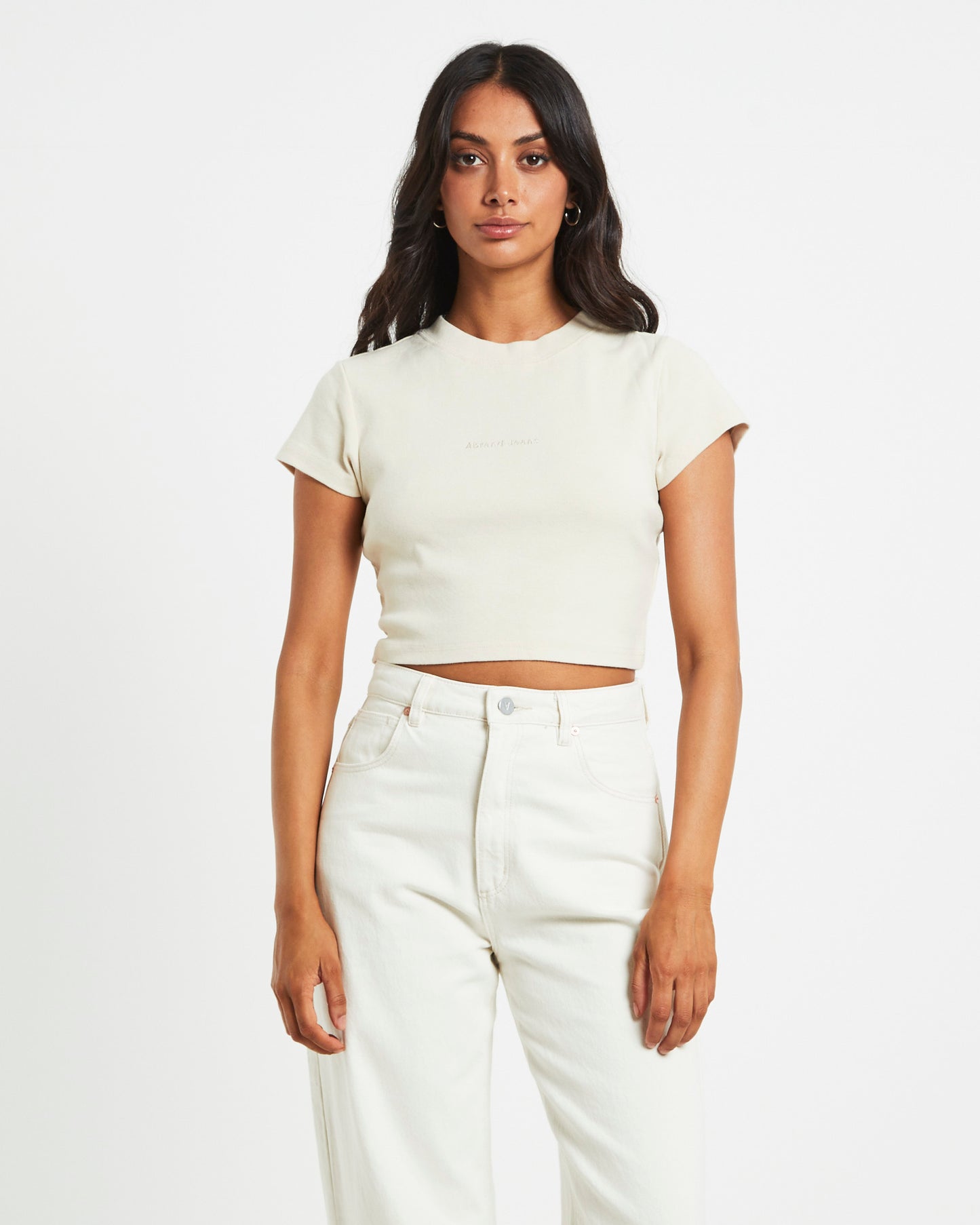90s Cropped Tee in Shell White