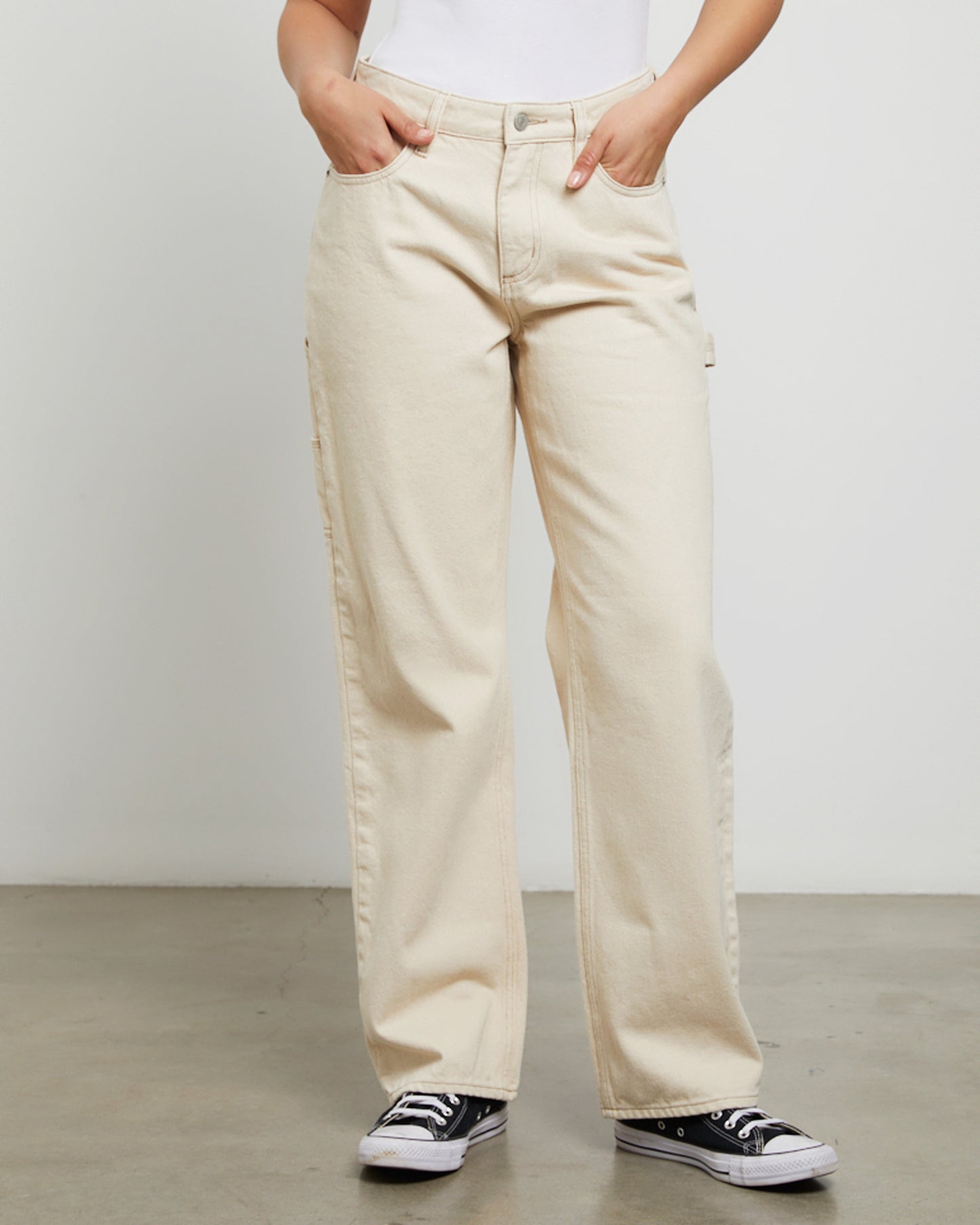 90s Mid Baggy Denim Jeans Organic Ecru