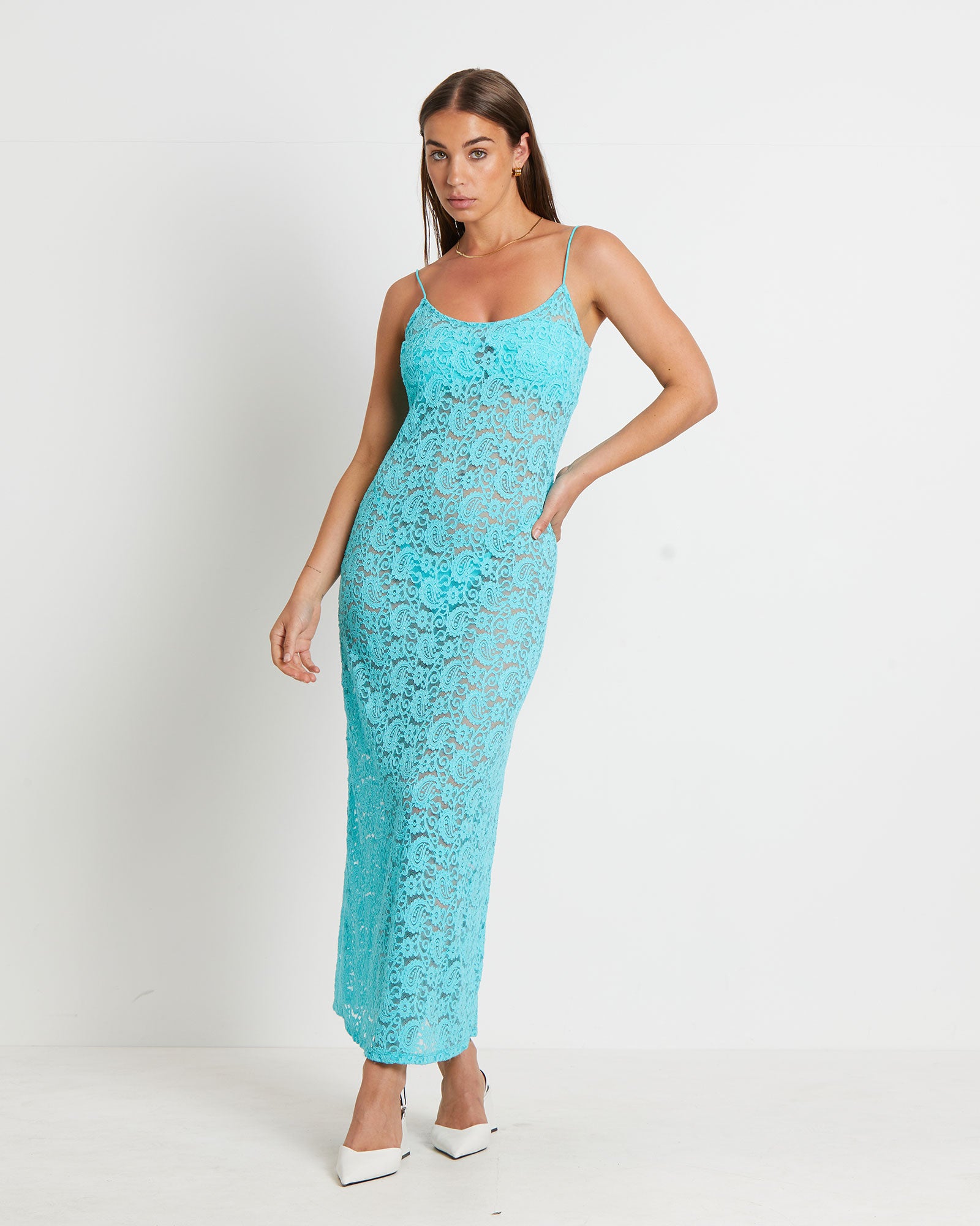 aqua lace maxi dress Sage Aqua Lace Flutter Sleeve Tiered Maternity Maxi Dress