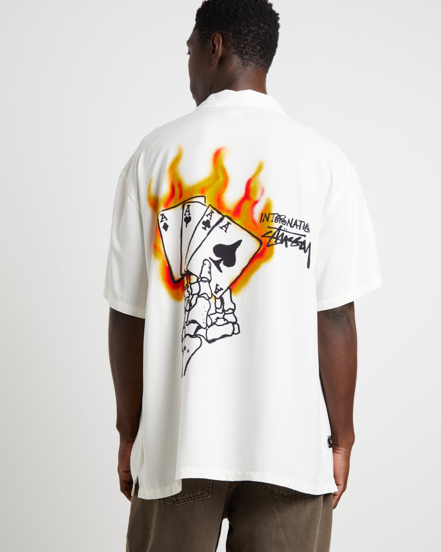 Flame Short Sleeve Shirt in White