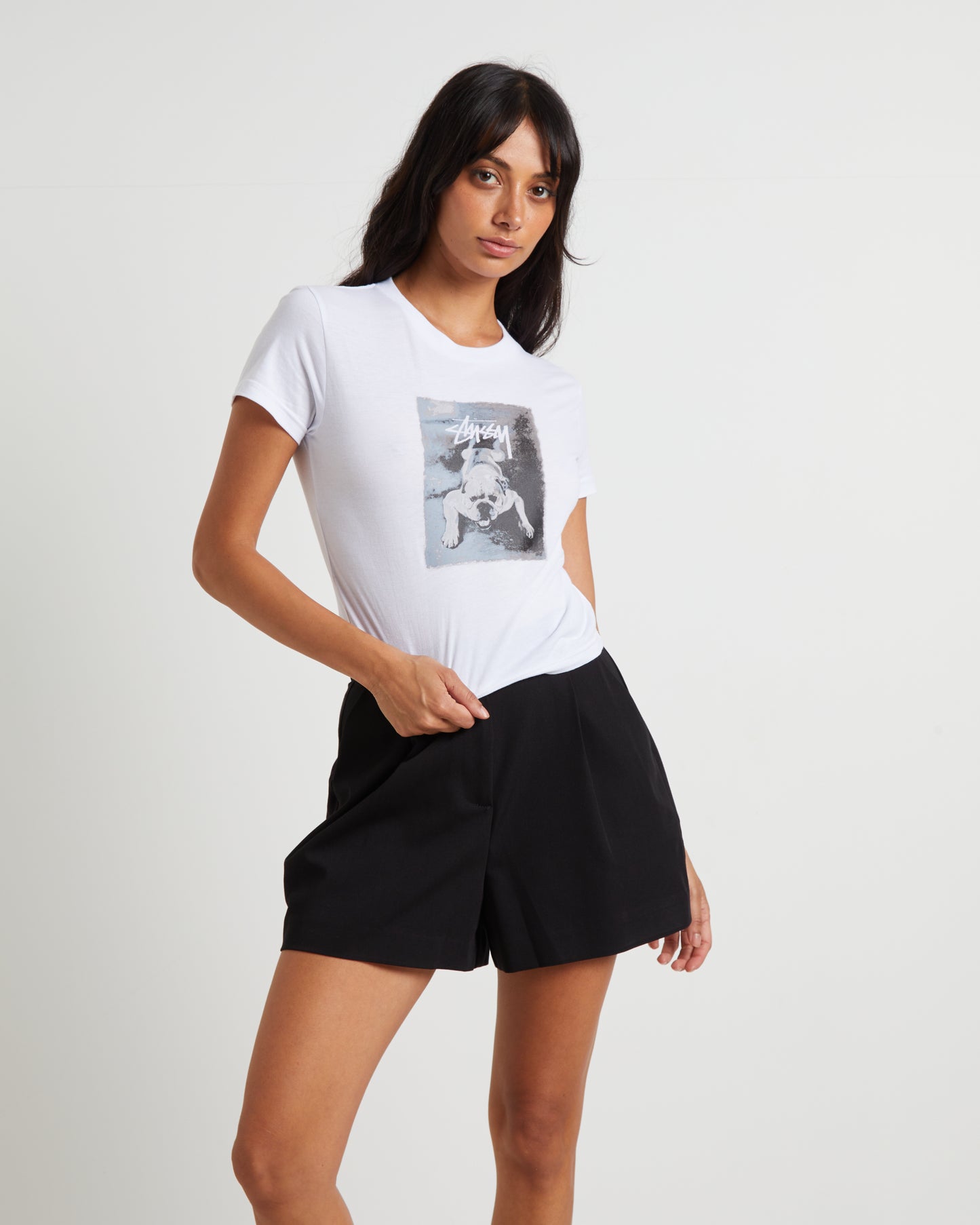 Bull Dog Slim Tee in White