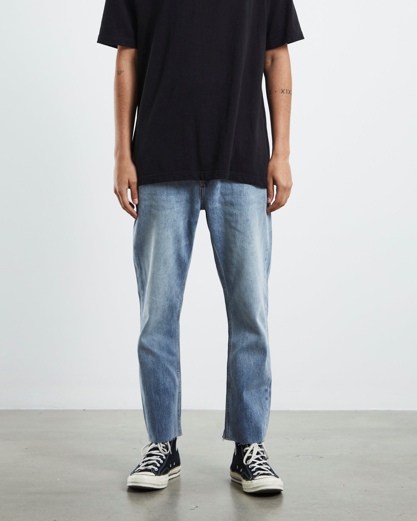 Relaxo Chop Straight Denim Jeans Hemp Bleach