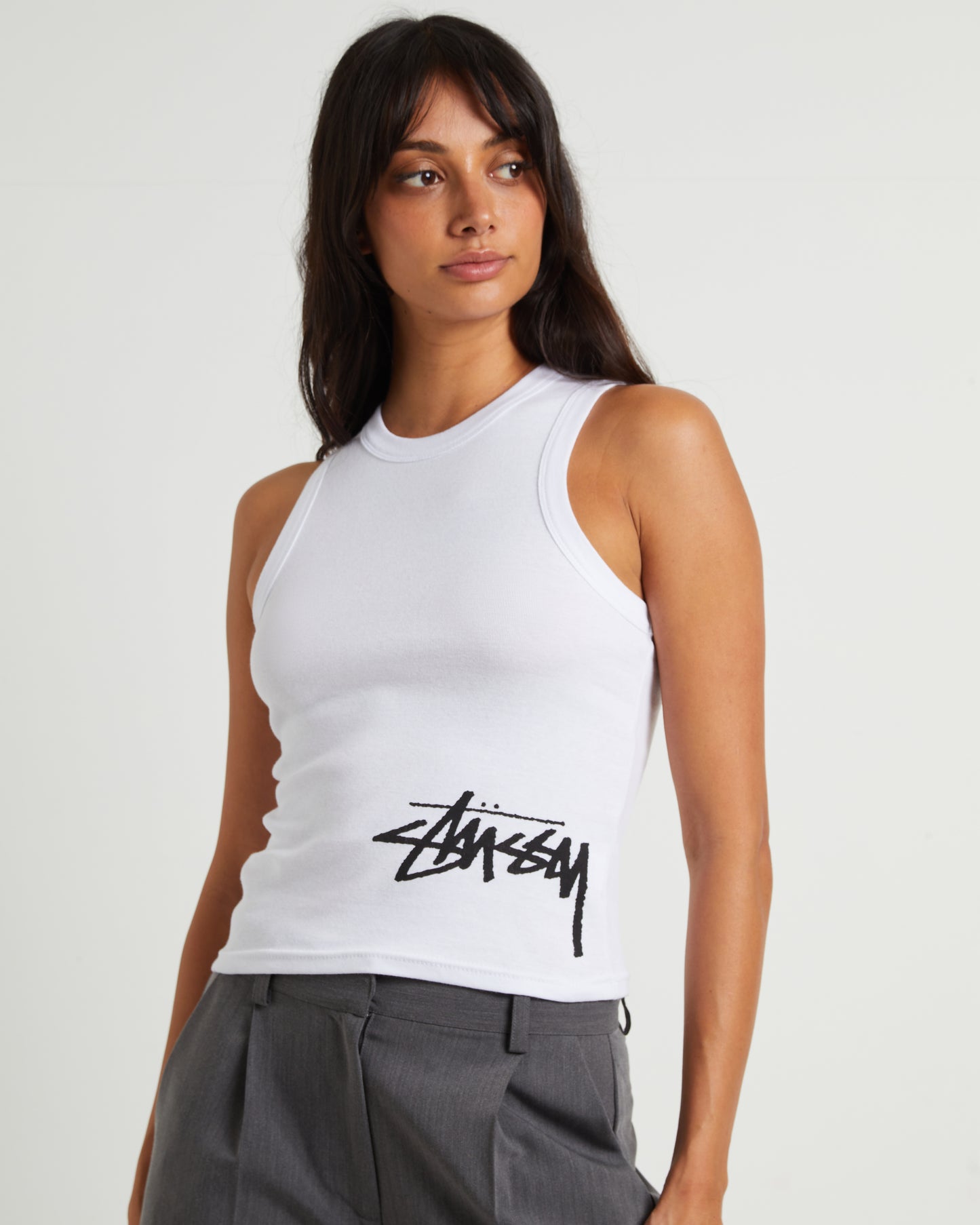 Mid Graffiti Tank in White