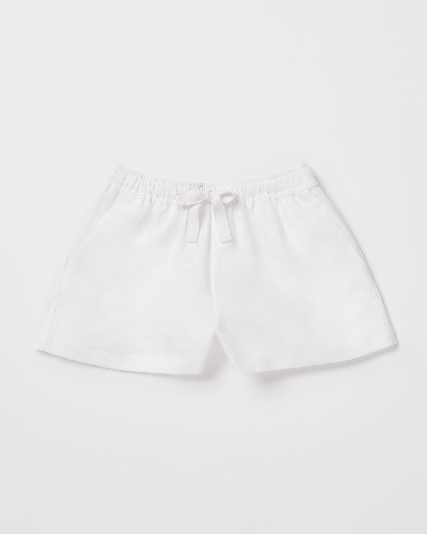 Girls Tide Linen Shorts in White