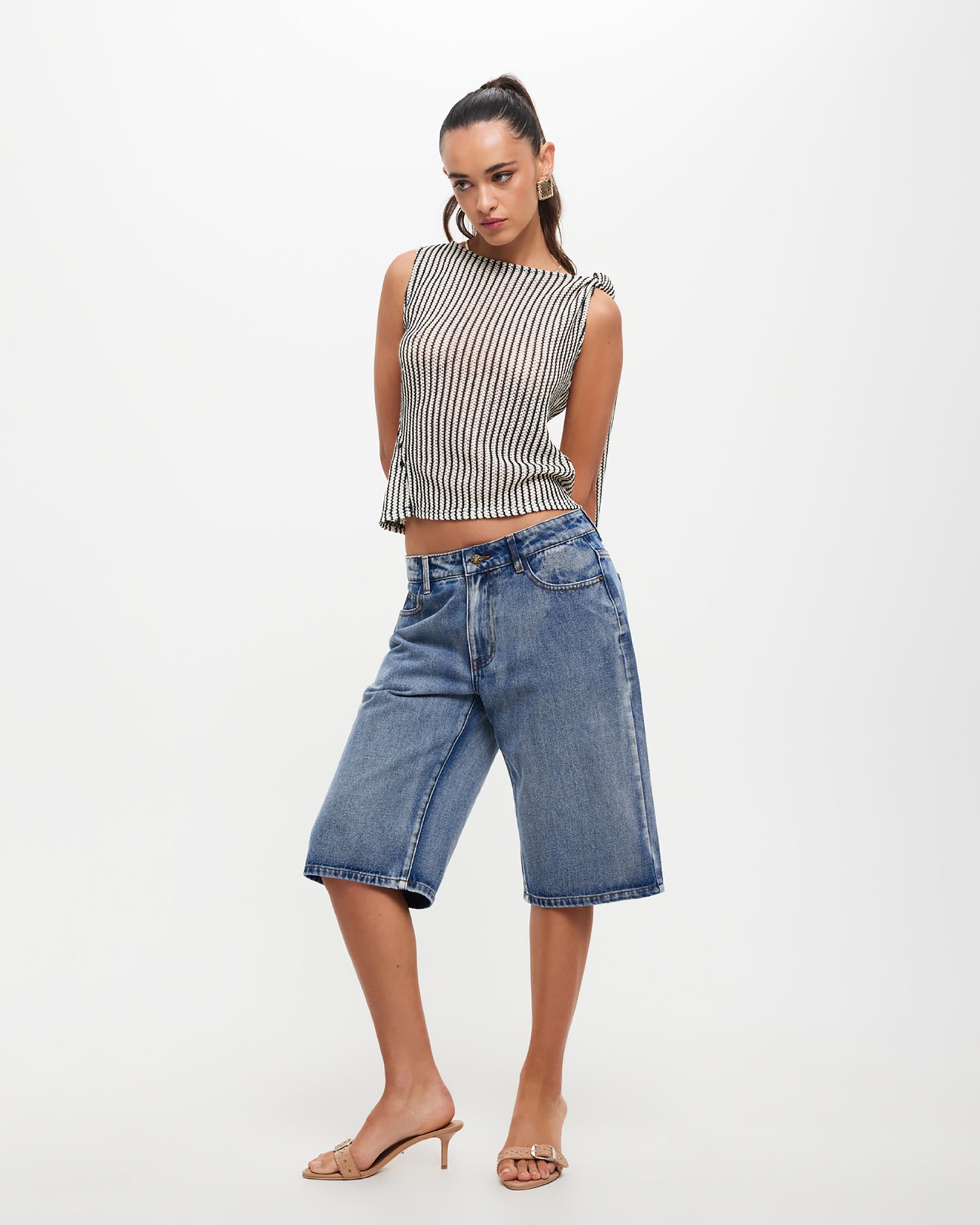 Tranquil Top in White Stripe