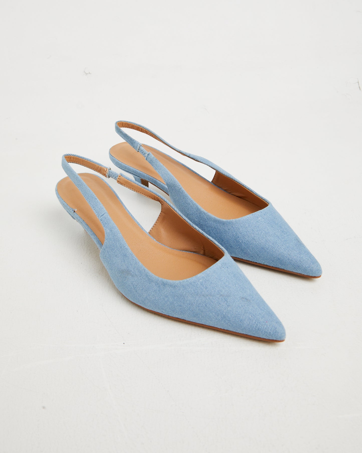 Felina Kitten Heels in Blue Denim