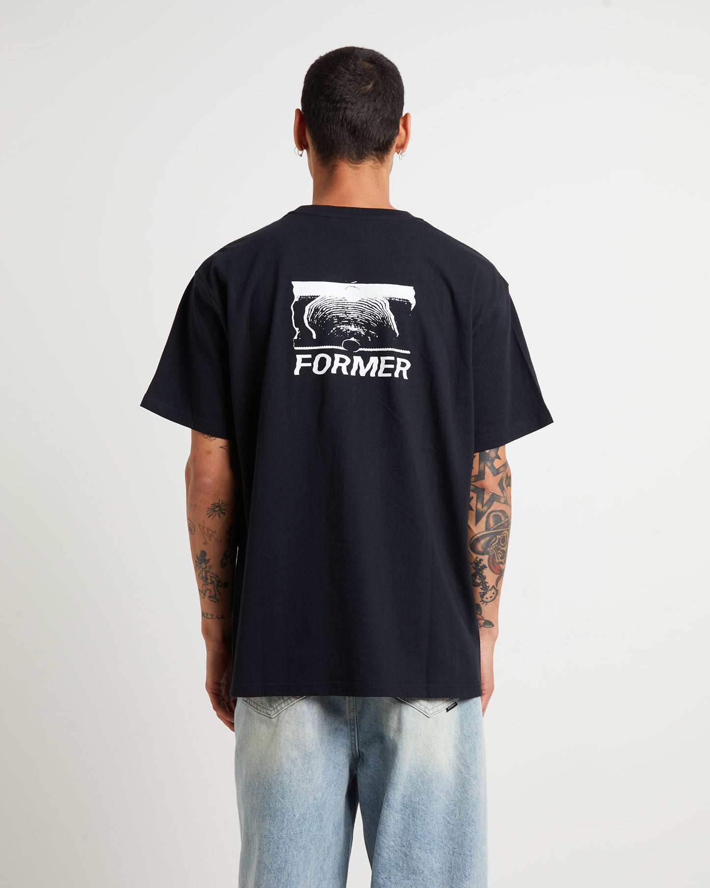 Fractional Short Sleeve T-Shirt in Black