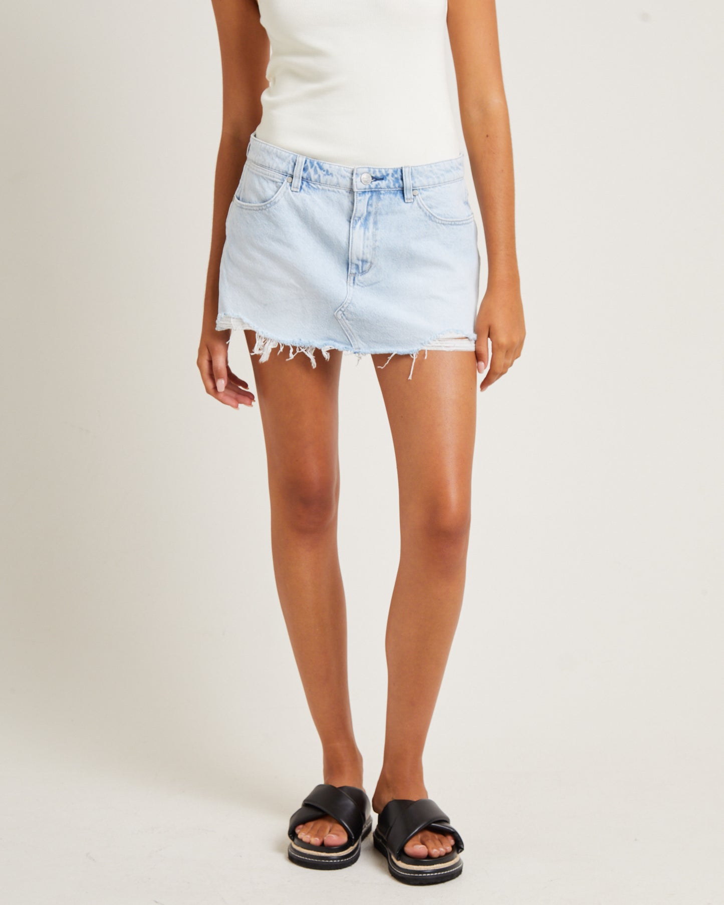 Hi Bells Denim Mini Skirt in Roxette Rodie