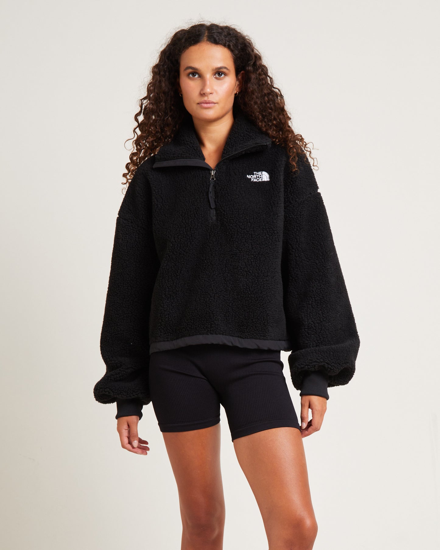 Platte Sherpa Quater Zip Jumper Black