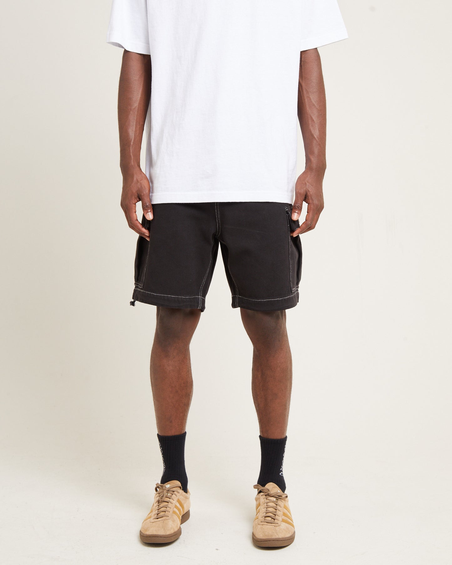 Surplus Canvas Cargo Shorts Black