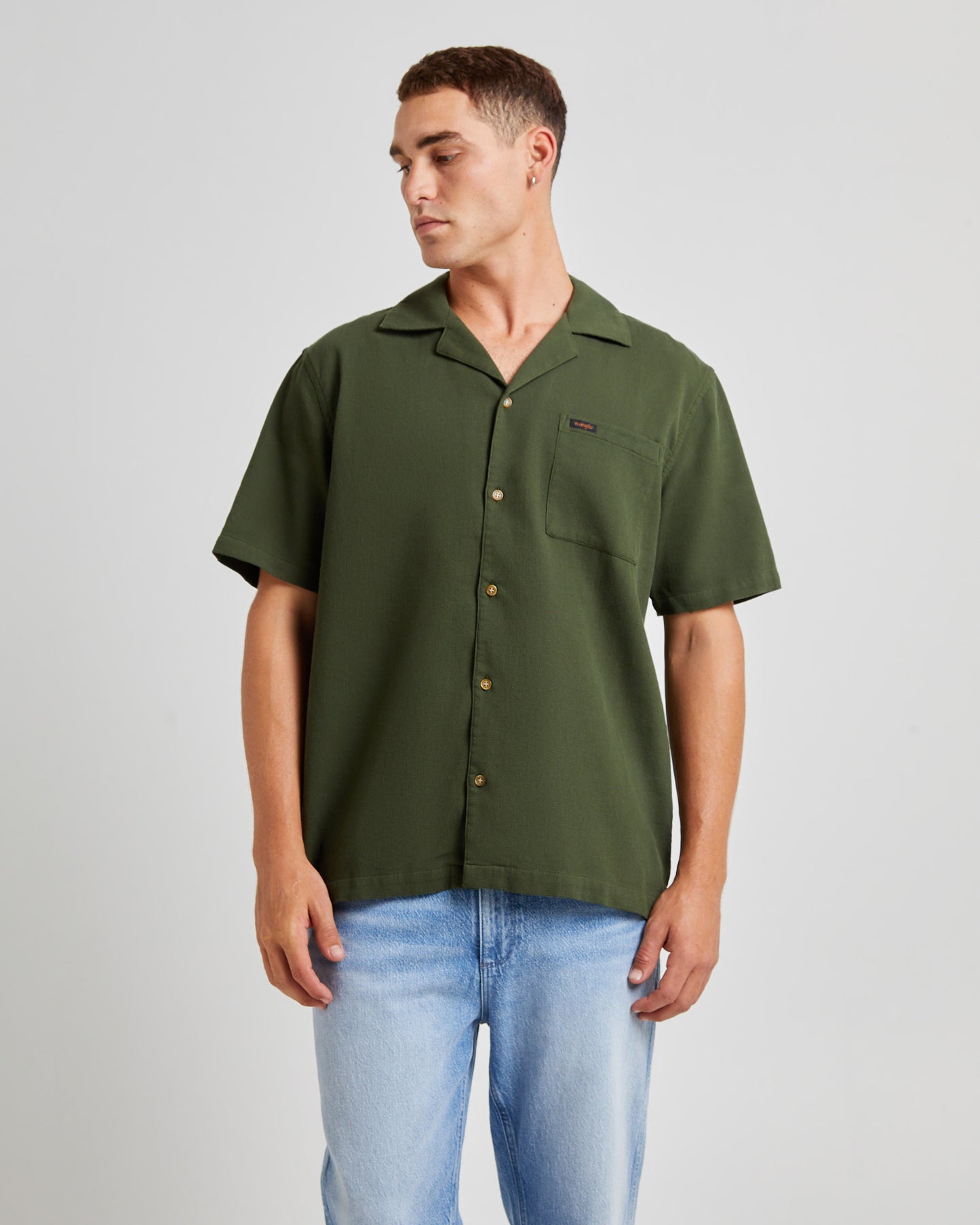 Resort Waffle Shirt Forest Green