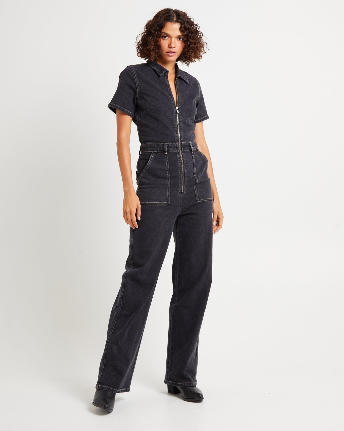 Grace Boilersuit Wideleg Hollaback Black
