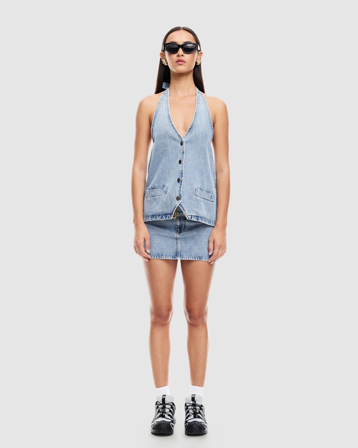 Hills Halter Denim Top