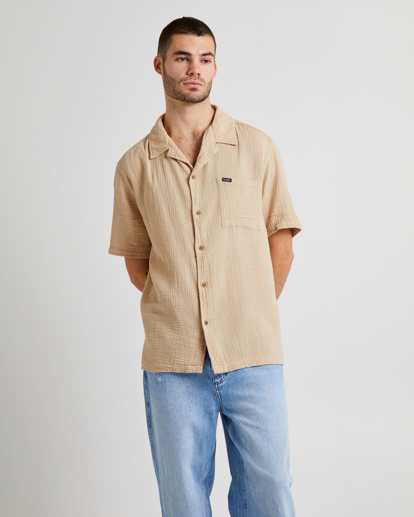 RESORT SHIRT CREPE DRIFTWOOD