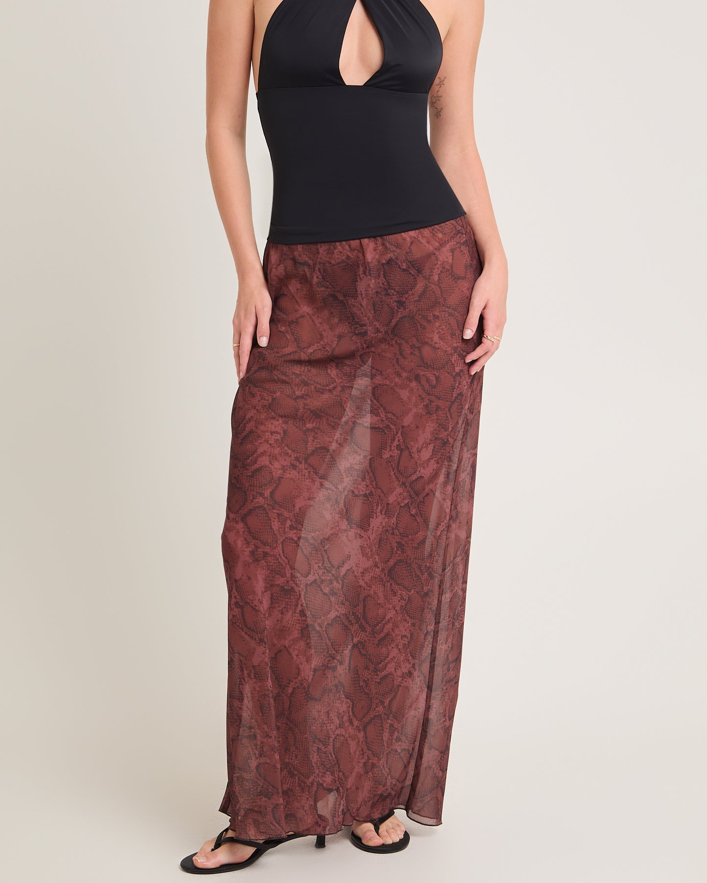 Umah Snake Sheer Maxi Skirt