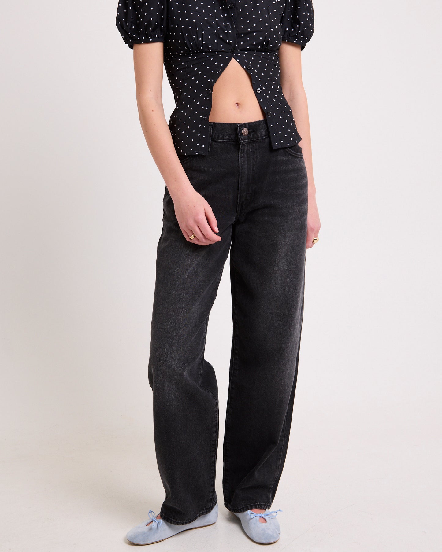 Baggy Dad Denim Jeans Shrink Up