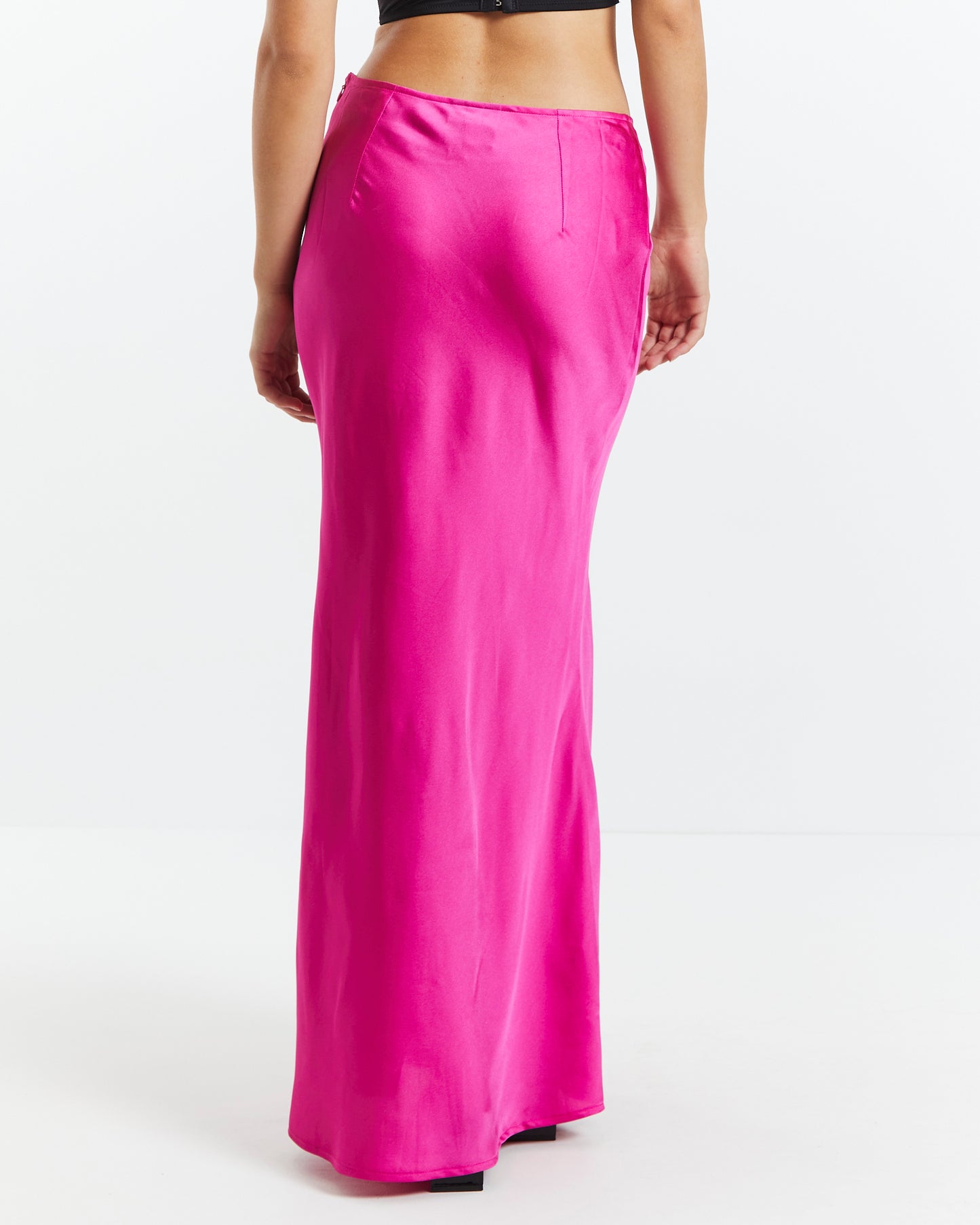 Lexi Low Rise Bias Sat Midi Skirt Pk