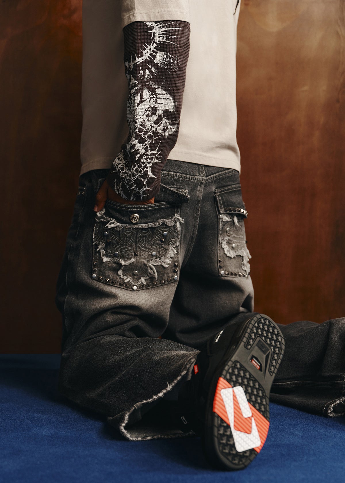Marinella Y2K Denim Jeans CHARCOAL SPRAY