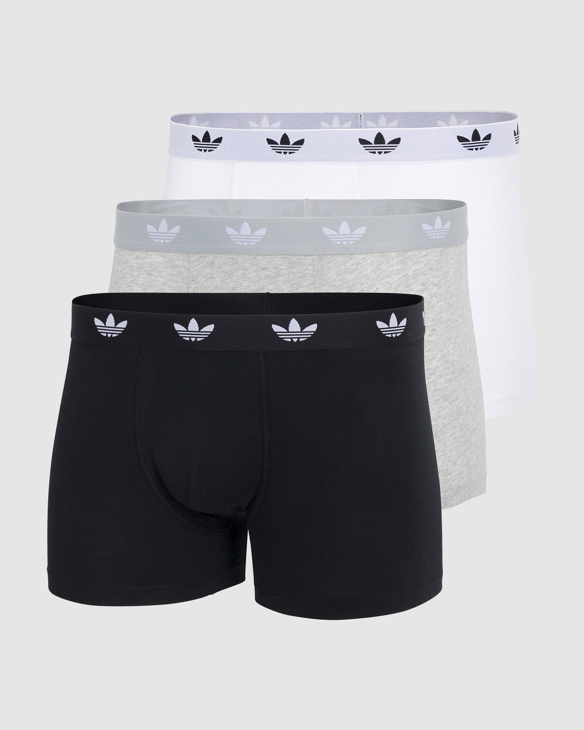 Comfort Flex Cotton 3 Pack Trunks WHITE / HEATHER GREY / BLACK