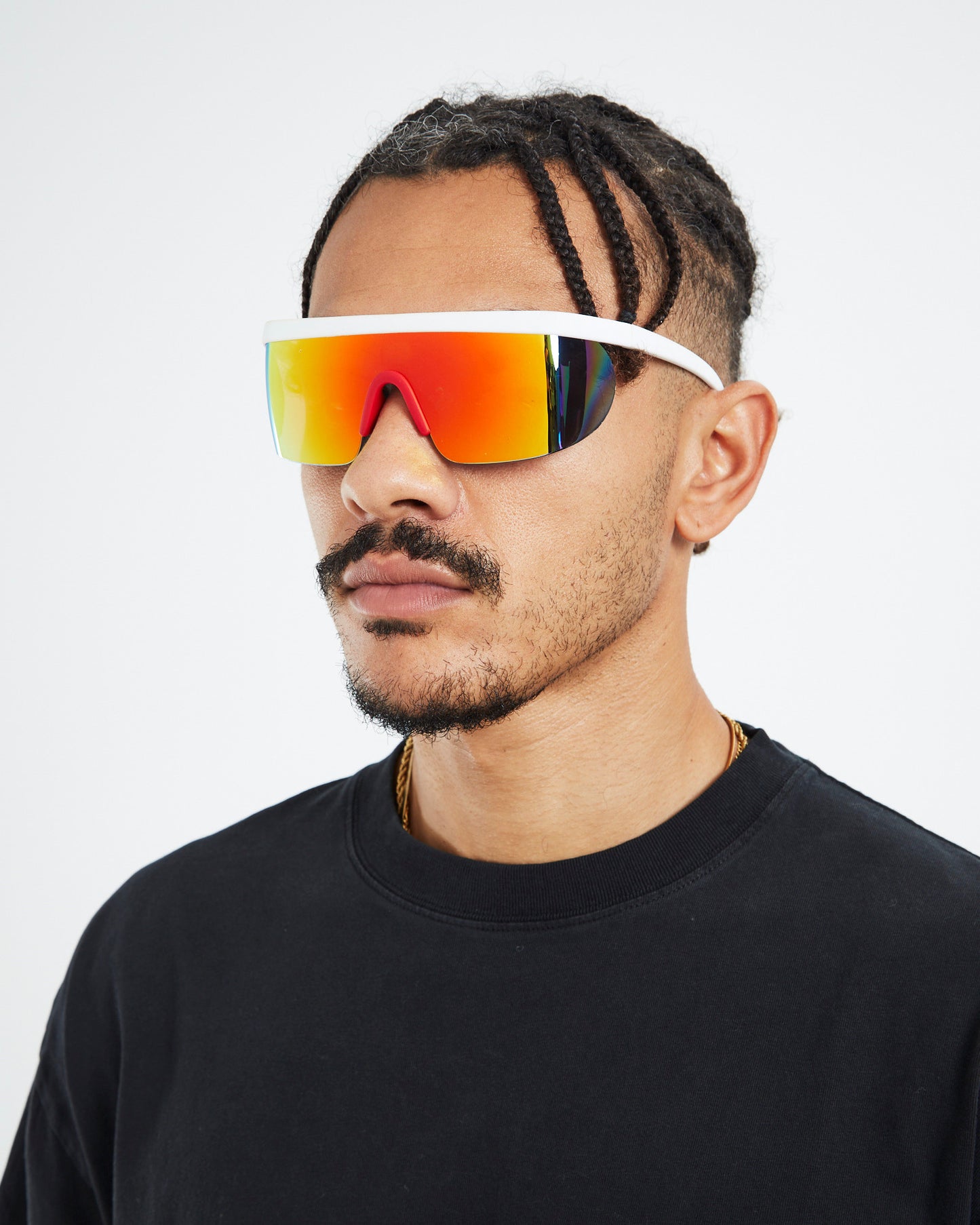 Denver Reflector Shield Sunglasses White