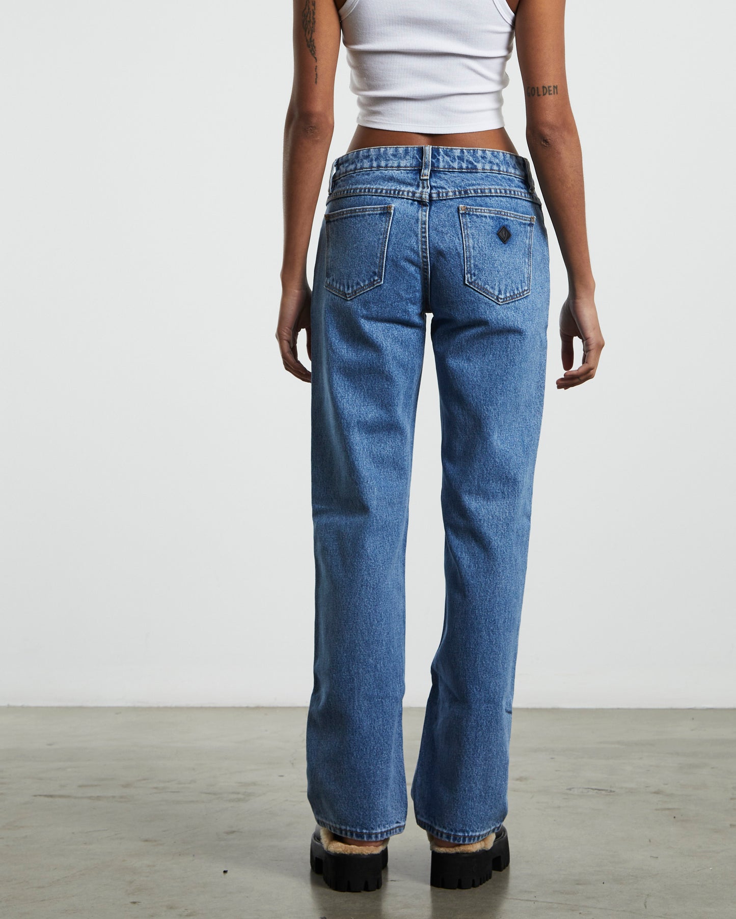 A 99 Low Rise Straight Denim Jeans