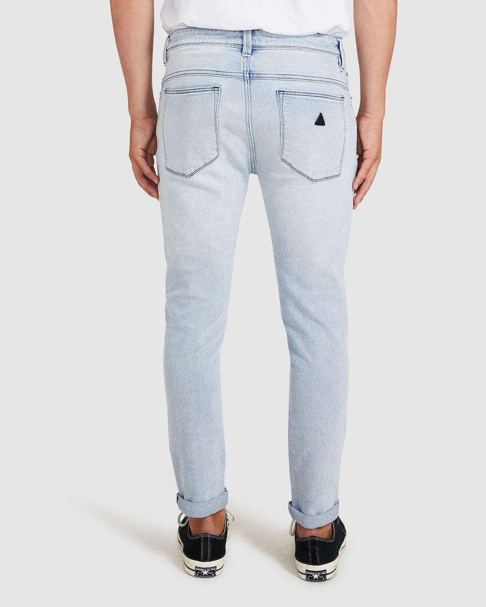 A Dropped Skinny Turn Up Denim Jeans Cruz Light