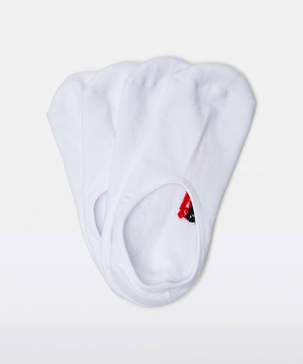 Unisex Invisible Socks 4 Pack White