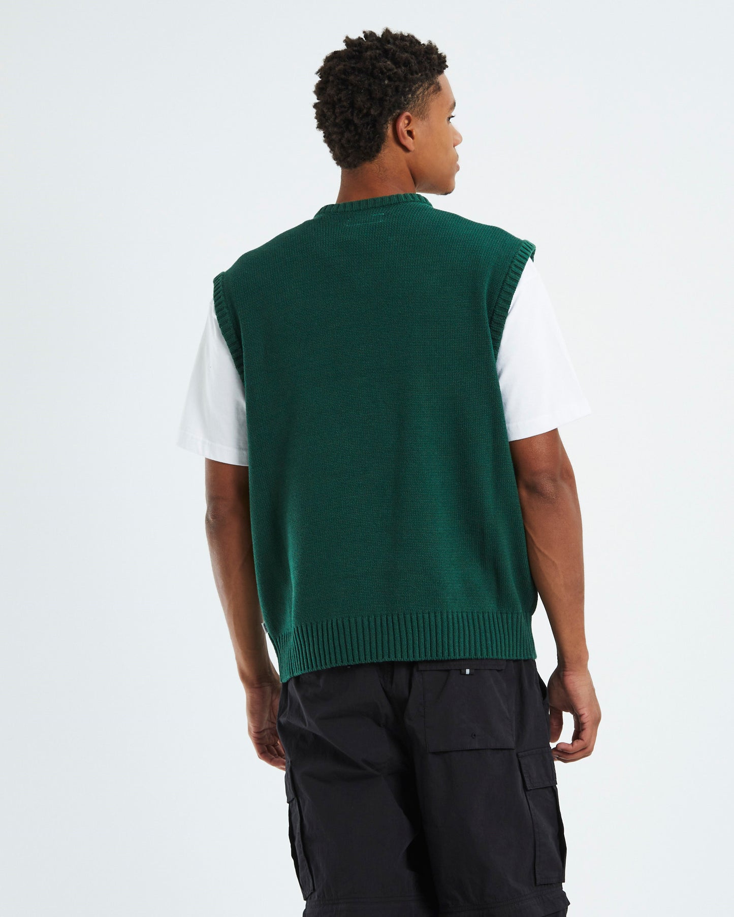 Cable Knit Vest Emerald Green