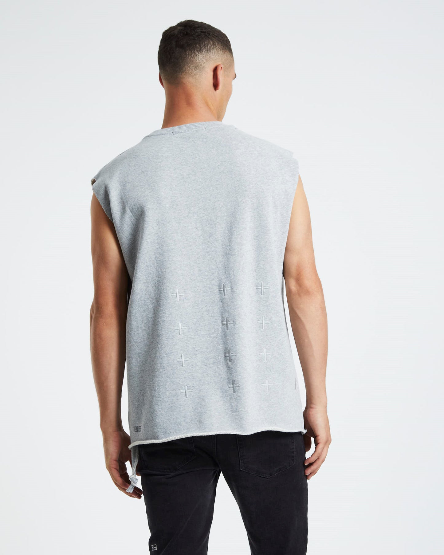 1999 Fleece Cut Off Vest Grey Marle
