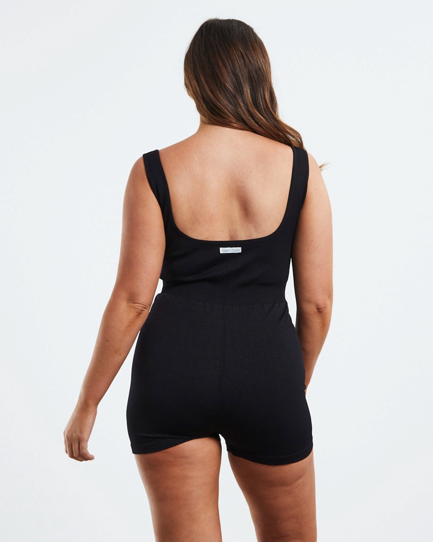 Rib Unitard Black