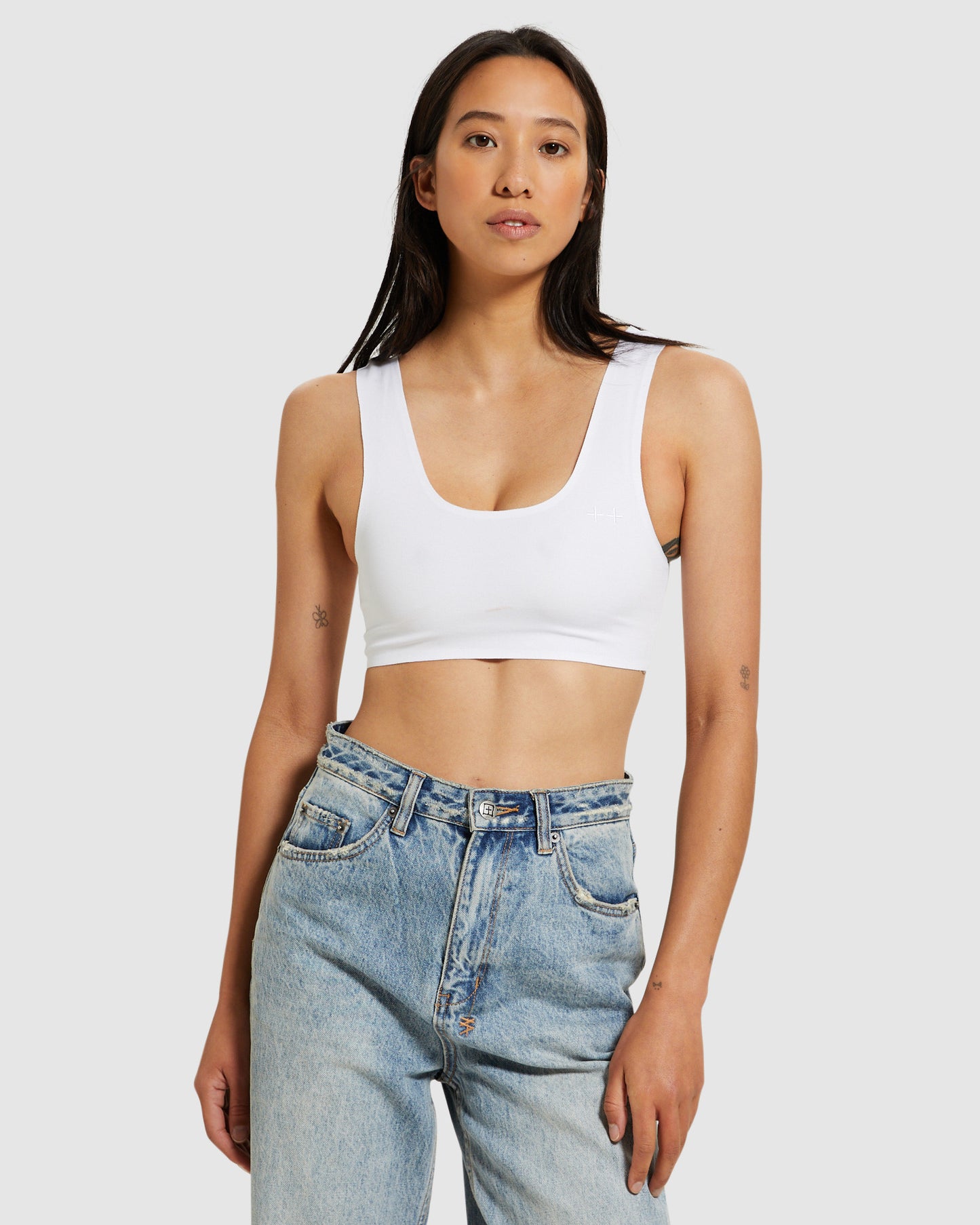 Bodkon Crop Tank Top White